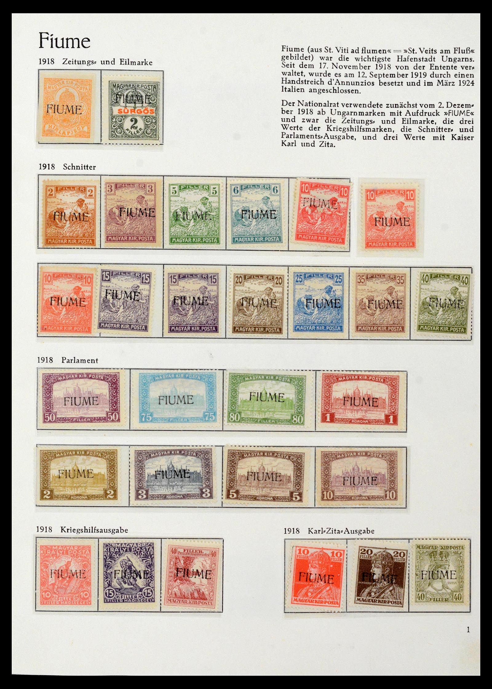 38506 0071 - Postzegelverzameling 38506 Fiume 1920-1924.