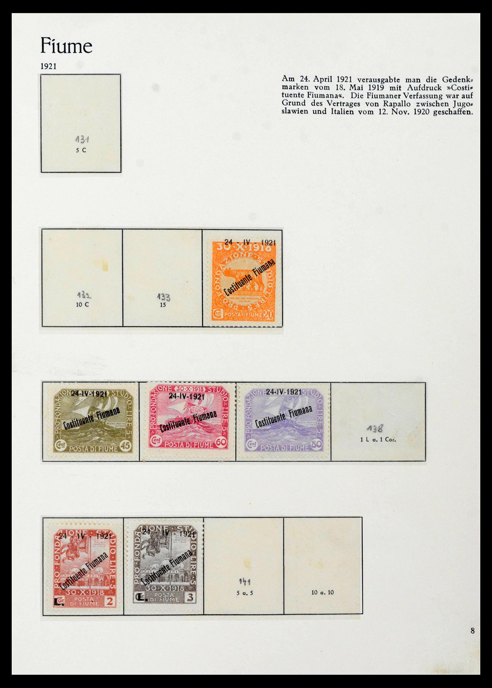 38506 0078 - Postzegelverzameling 38506 Fiume 1920-1924.