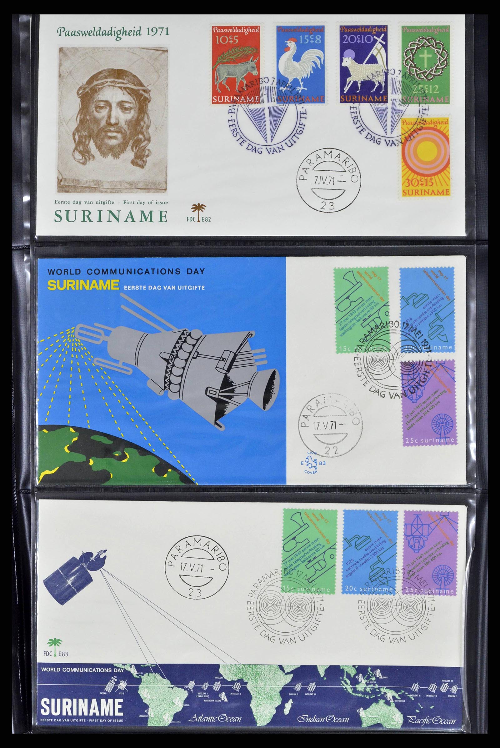 38514 0012 - Postzegelverzameling 38514 Suriname FDC's 1969-2001.