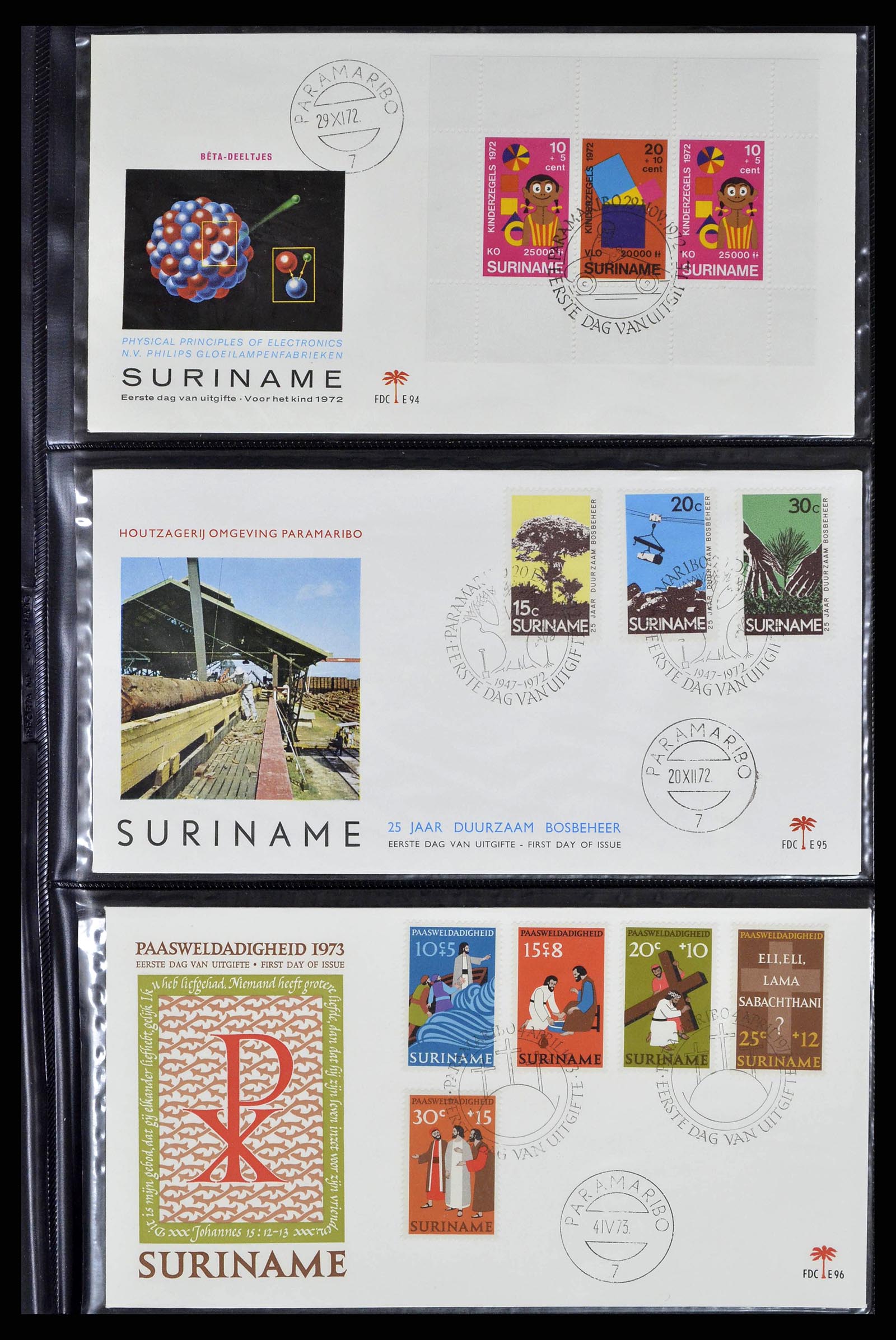 38514 0017 - Postzegelverzameling 38514 Suriname FDC's 1969-2001.