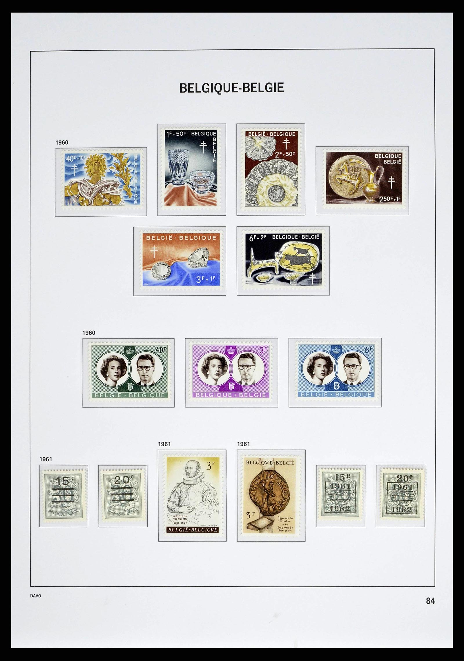 38525 0082 - Postzegelverzameling 38525 België 1911-1961.