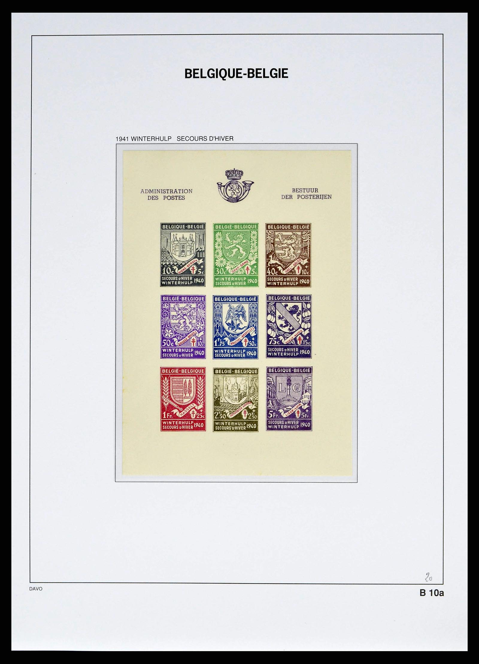 38525 0094 - Postzegelverzameling 38525 België 1911-1961.