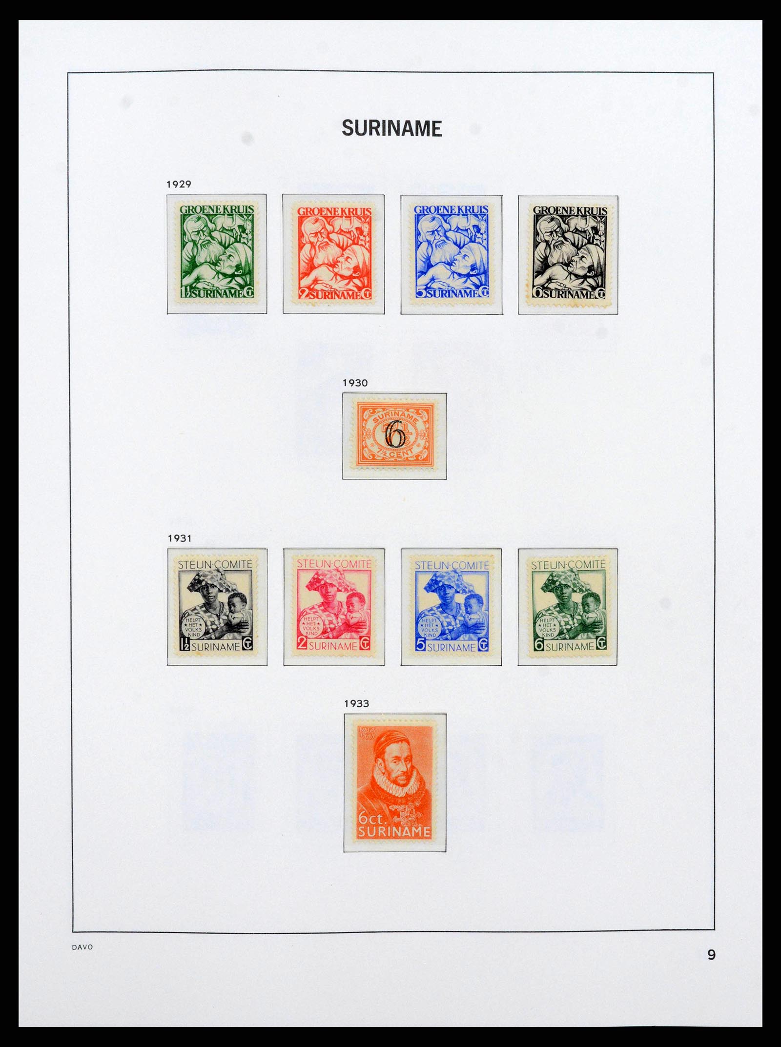 38571 0009 - Postzegelverzameling 38571 Suriname 1873-1975.