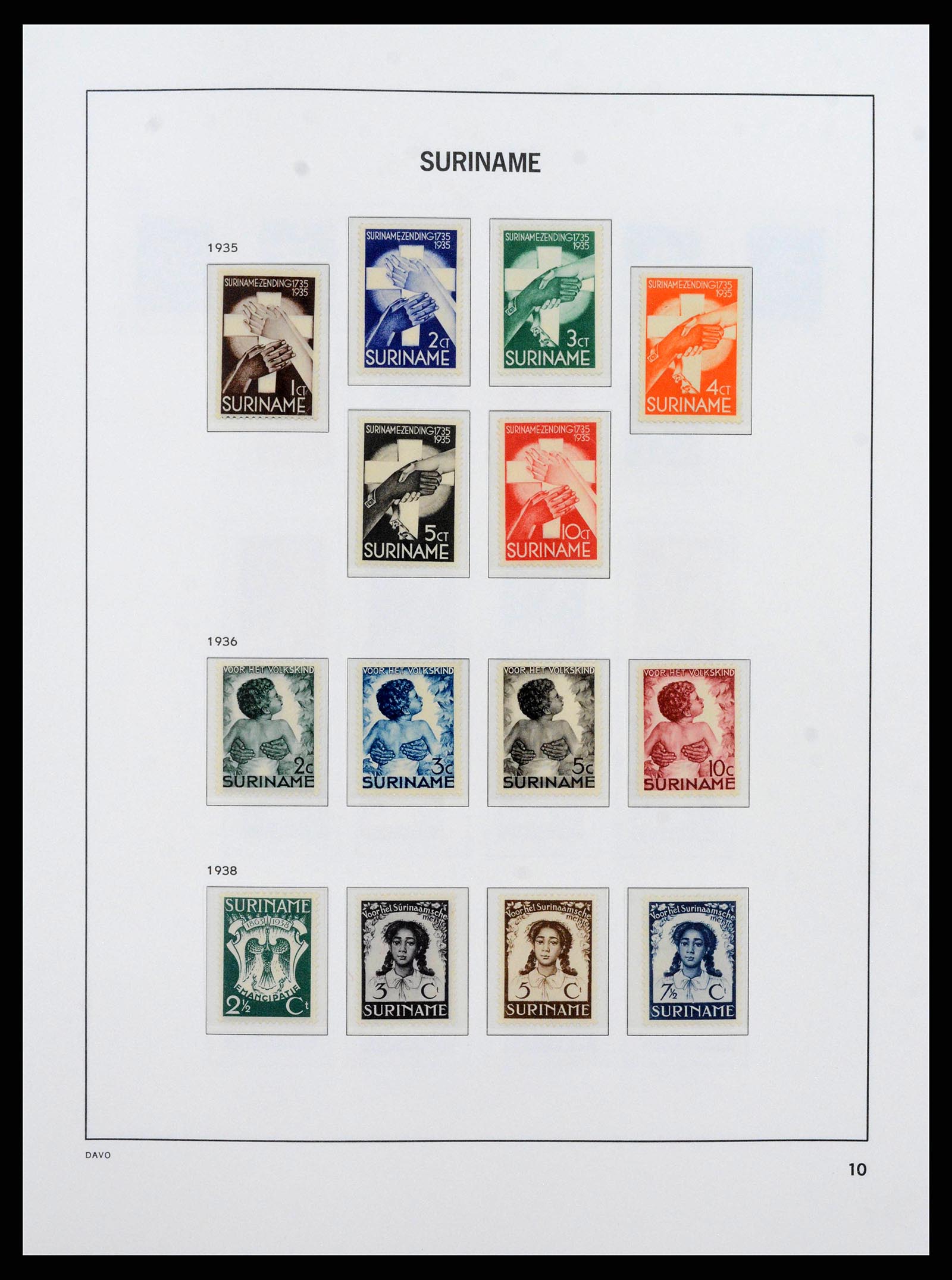 38571 0010 - Postzegelverzameling 38571 Suriname 1873-1975.