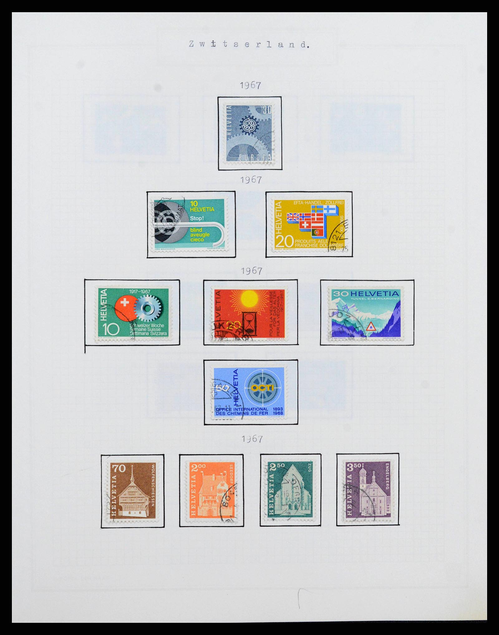 38673 0041 - Postzegelverzameling 38673 Zwitserland 1854-1991.