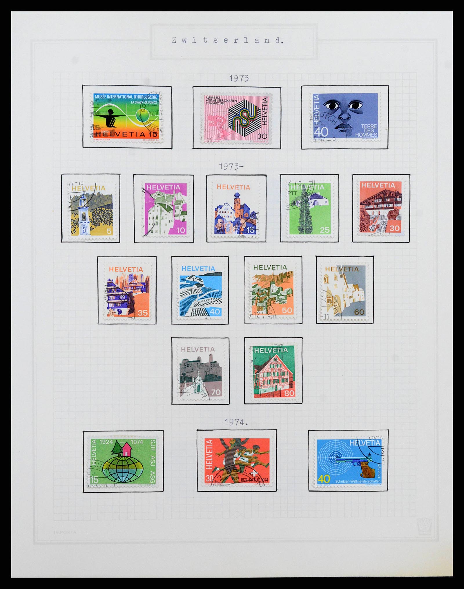 38673 0050 - Postzegelverzameling 38673 Zwitserland 1854-1991.