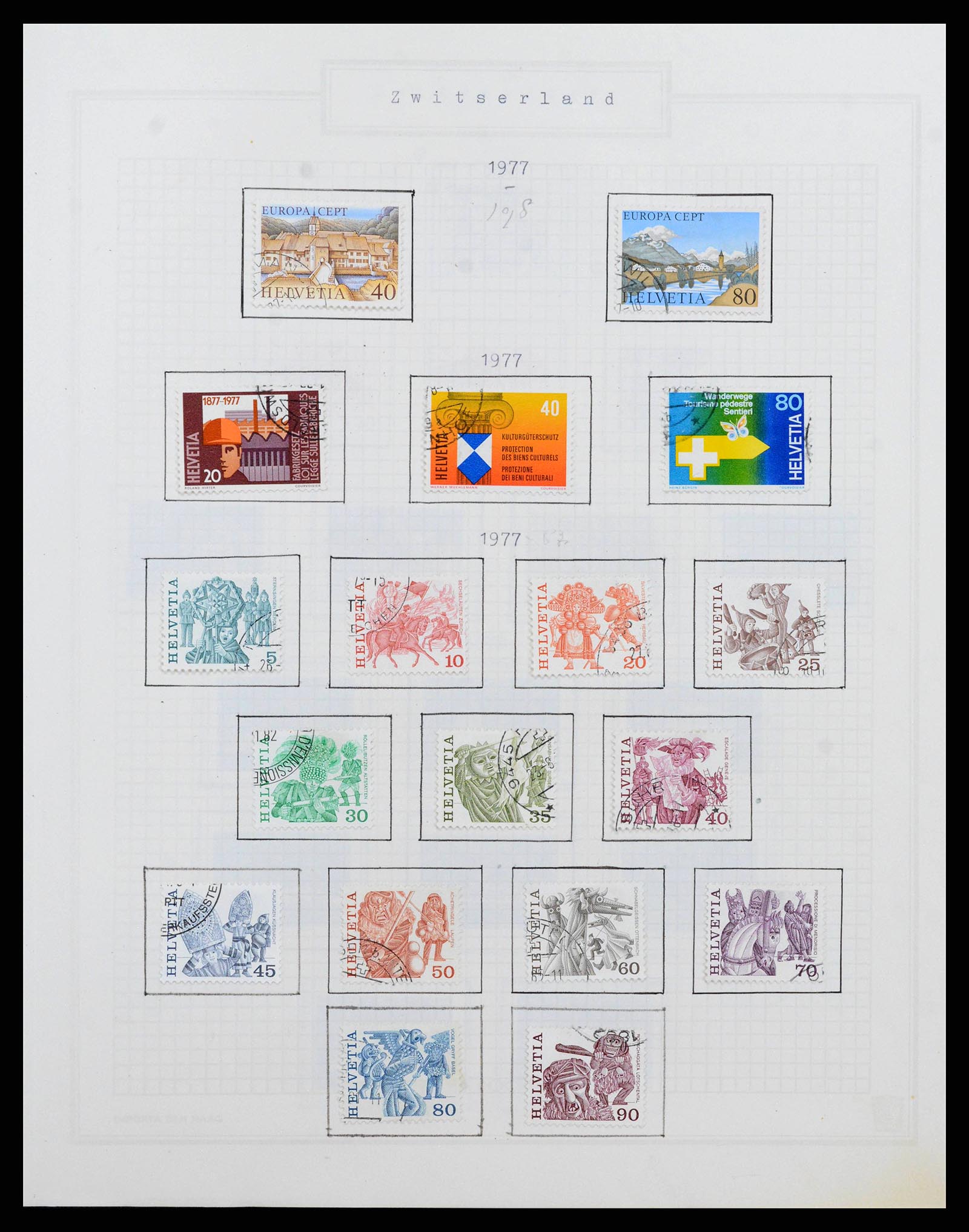 38673 0054 - Postzegelverzameling 38673 Zwitserland 1854-1991.