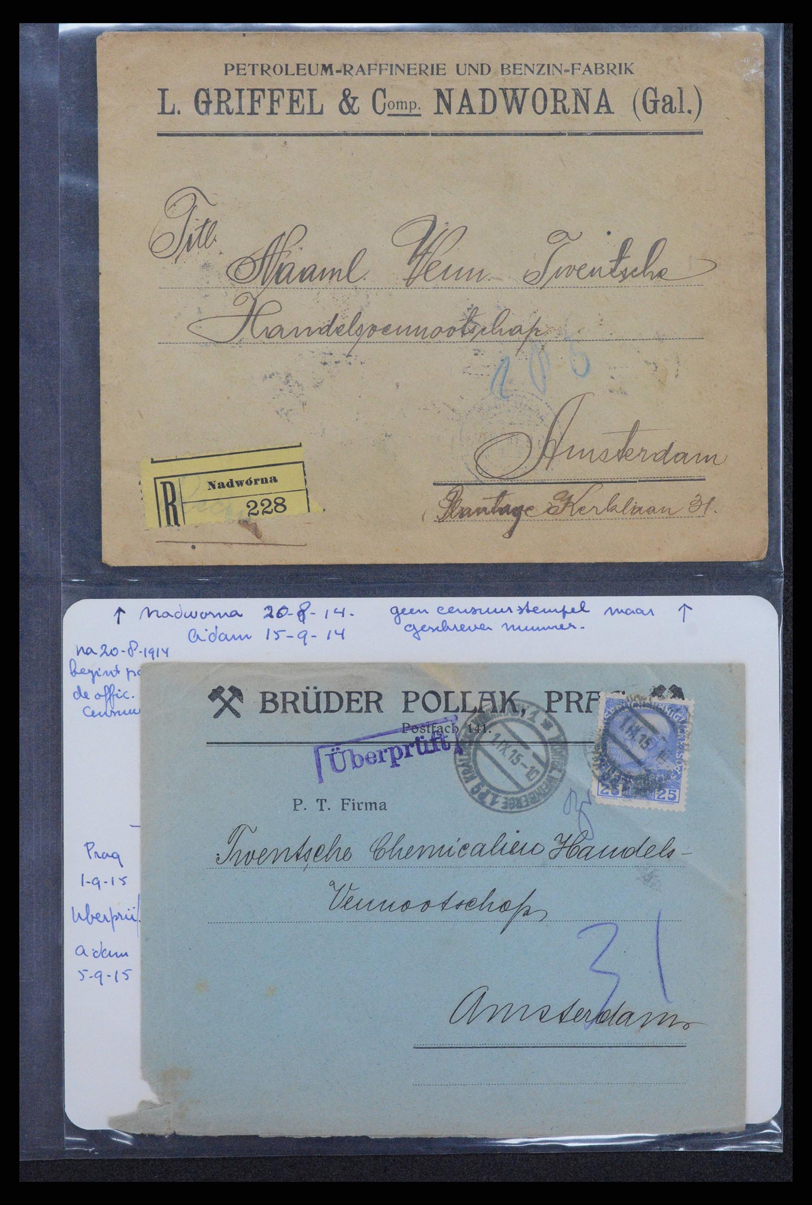 38760 0093 - Stamp collection 38760 Covercollection 1st worldwar 1914-1918.