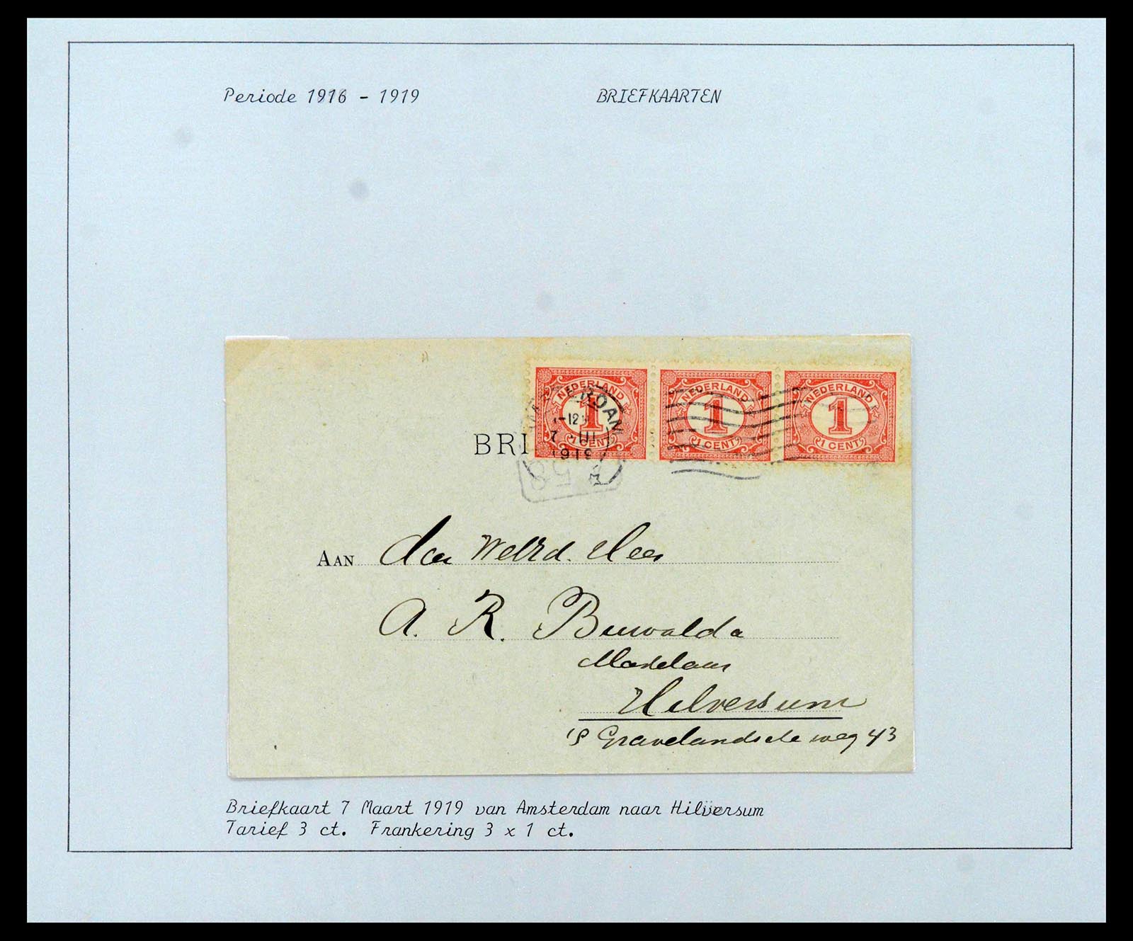 38779 0062 - Postzegelverzameling 38779 Nederland brieven 1872-1945.