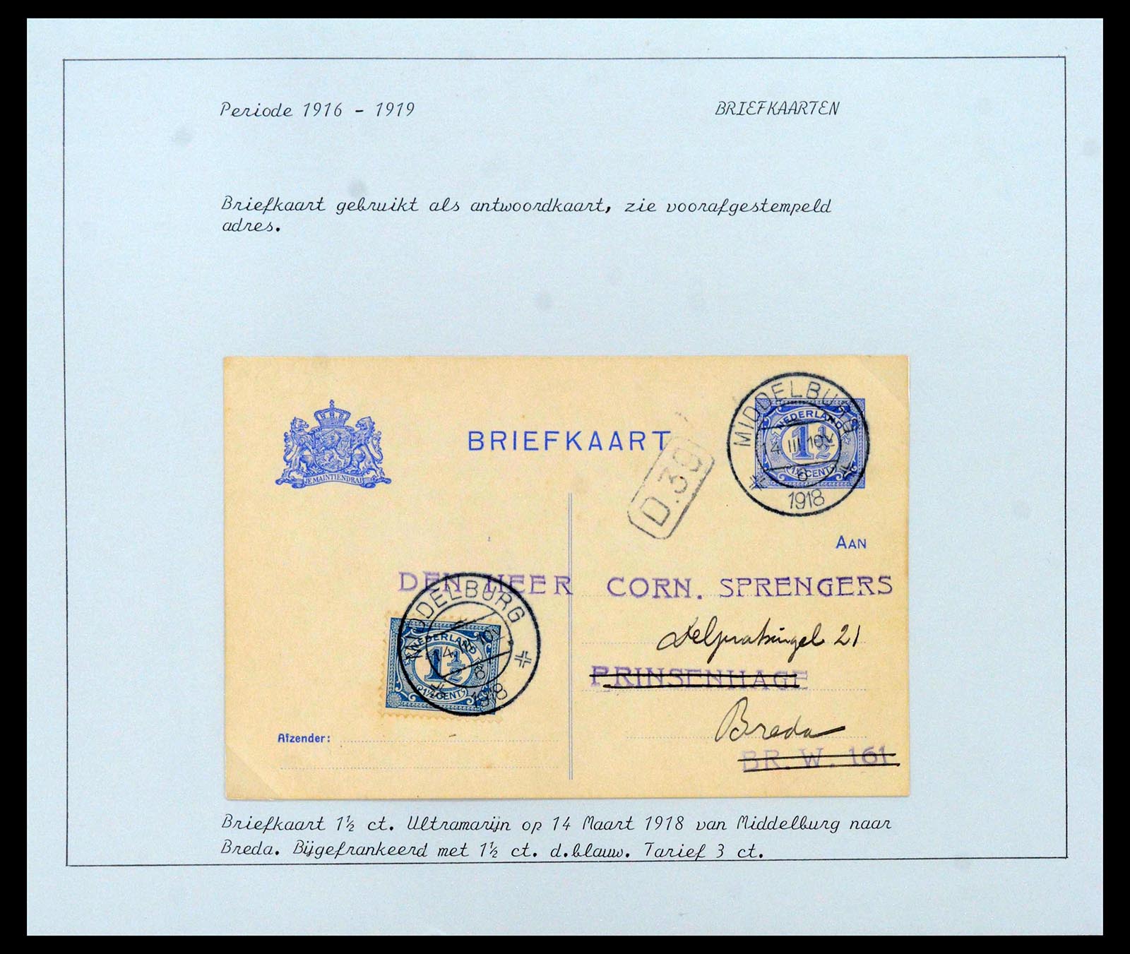 38779 0063 - Postzegelverzameling 38779 Nederland brieven 1872-1945.