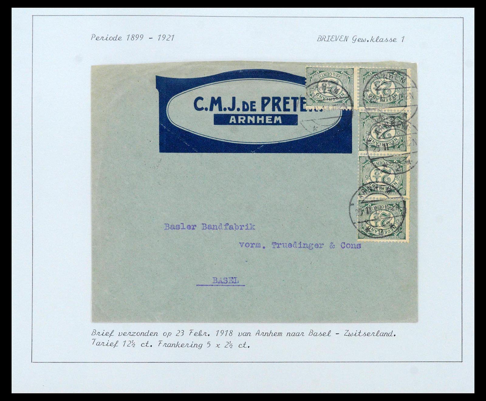 38779 0064 - Postzegelverzameling 38779 Nederland brieven 1872-1945.