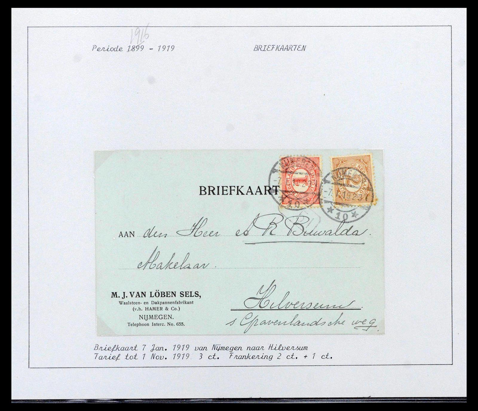 38779 0065 - Postzegelverzameling 38779 Nederland brieven 1872-1945.