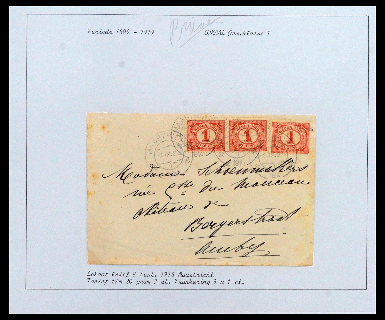 38779 0069 - Postzegelverzameling 38779 Nederland brieven 1872-1945.