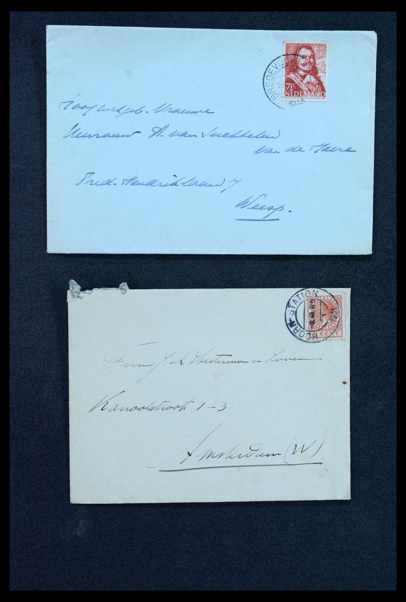 38779 0090 - Postzegelverzameling 38779 Nederland brieven 1872-1945.