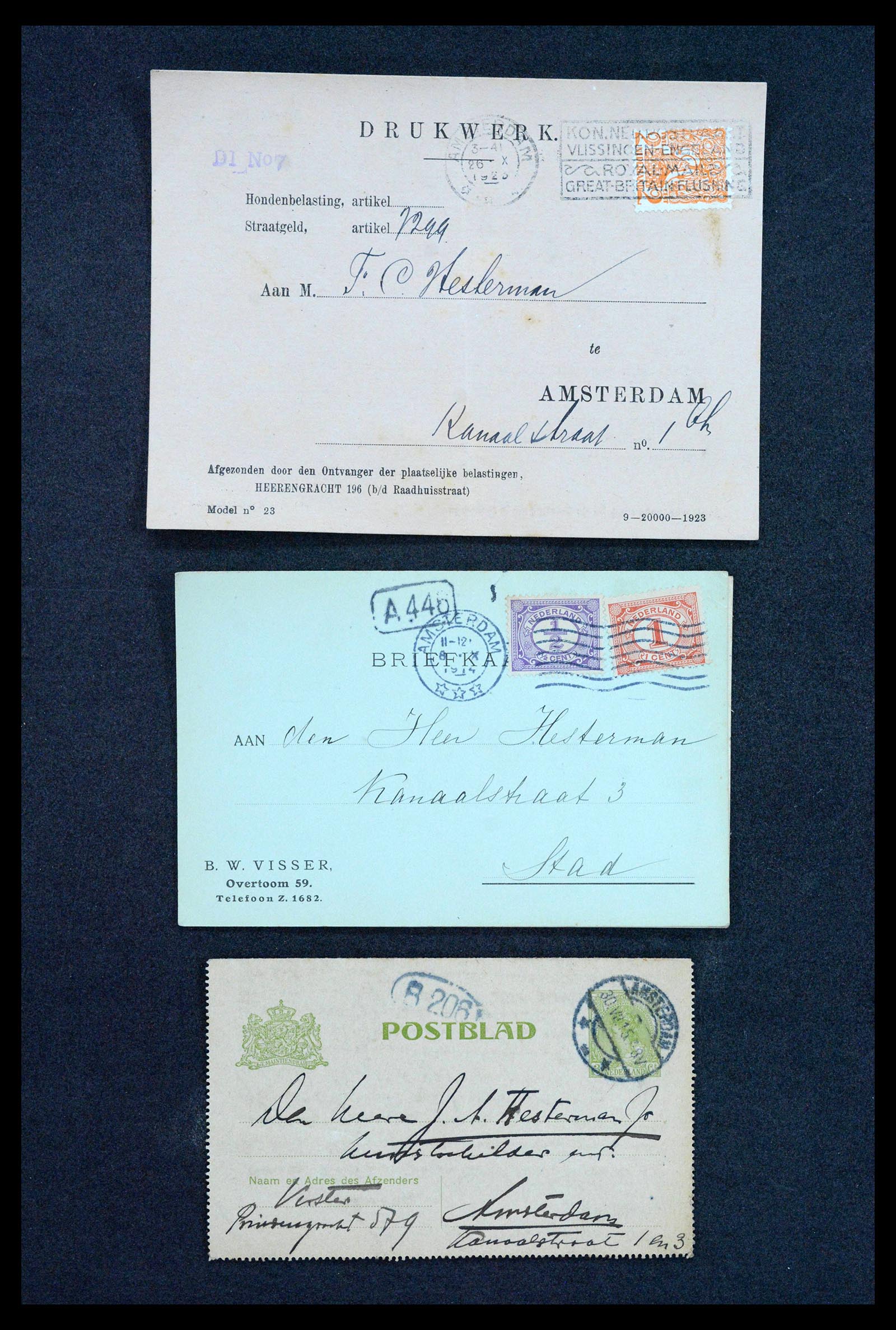 38779 0091 - Postzegelverzameling 38779 Nederland brieven 1872-1945.