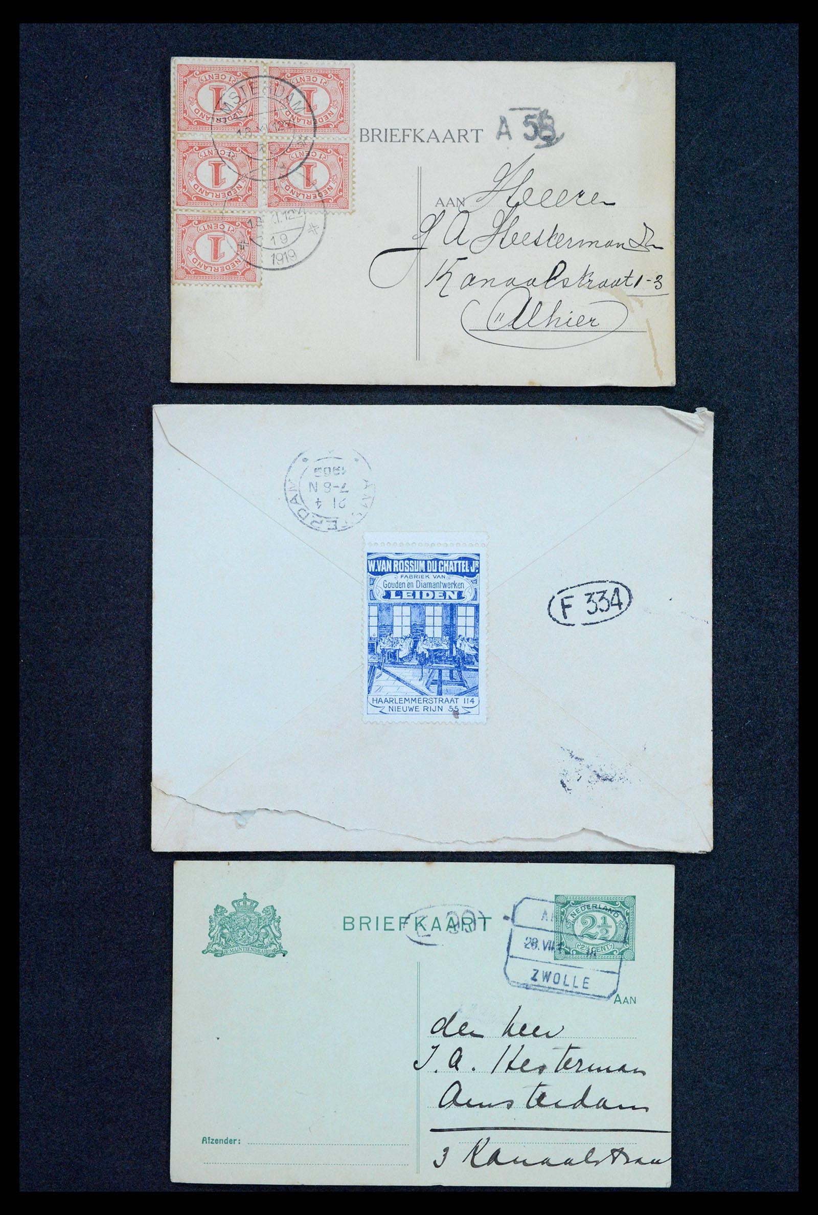 38779 0092 - Postzegelverzameling 38779 Nederland brieven 1872-1945.
