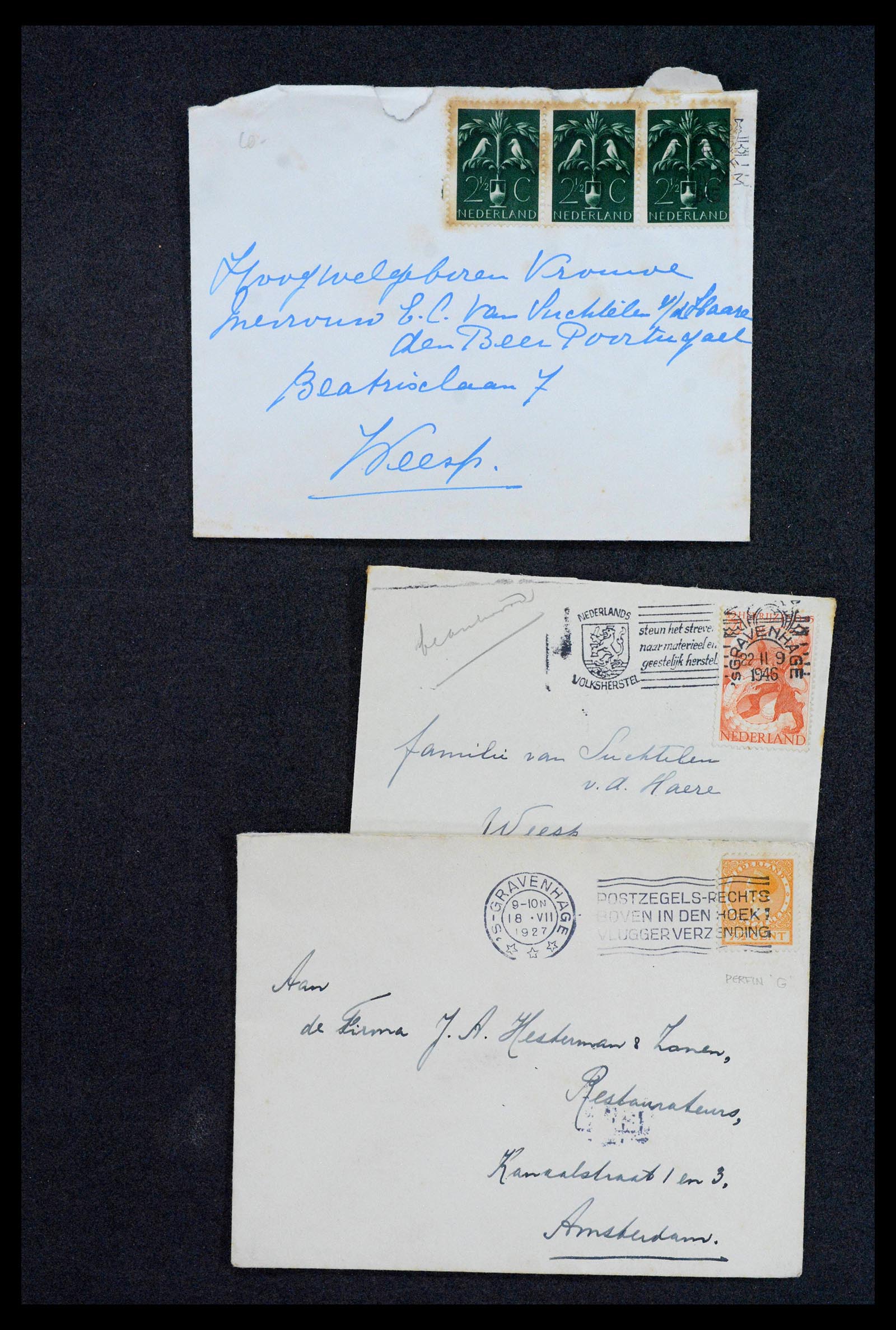 38779 0099 - Postzegelverzameling 38779 Nederland brieven 1872-1945.
