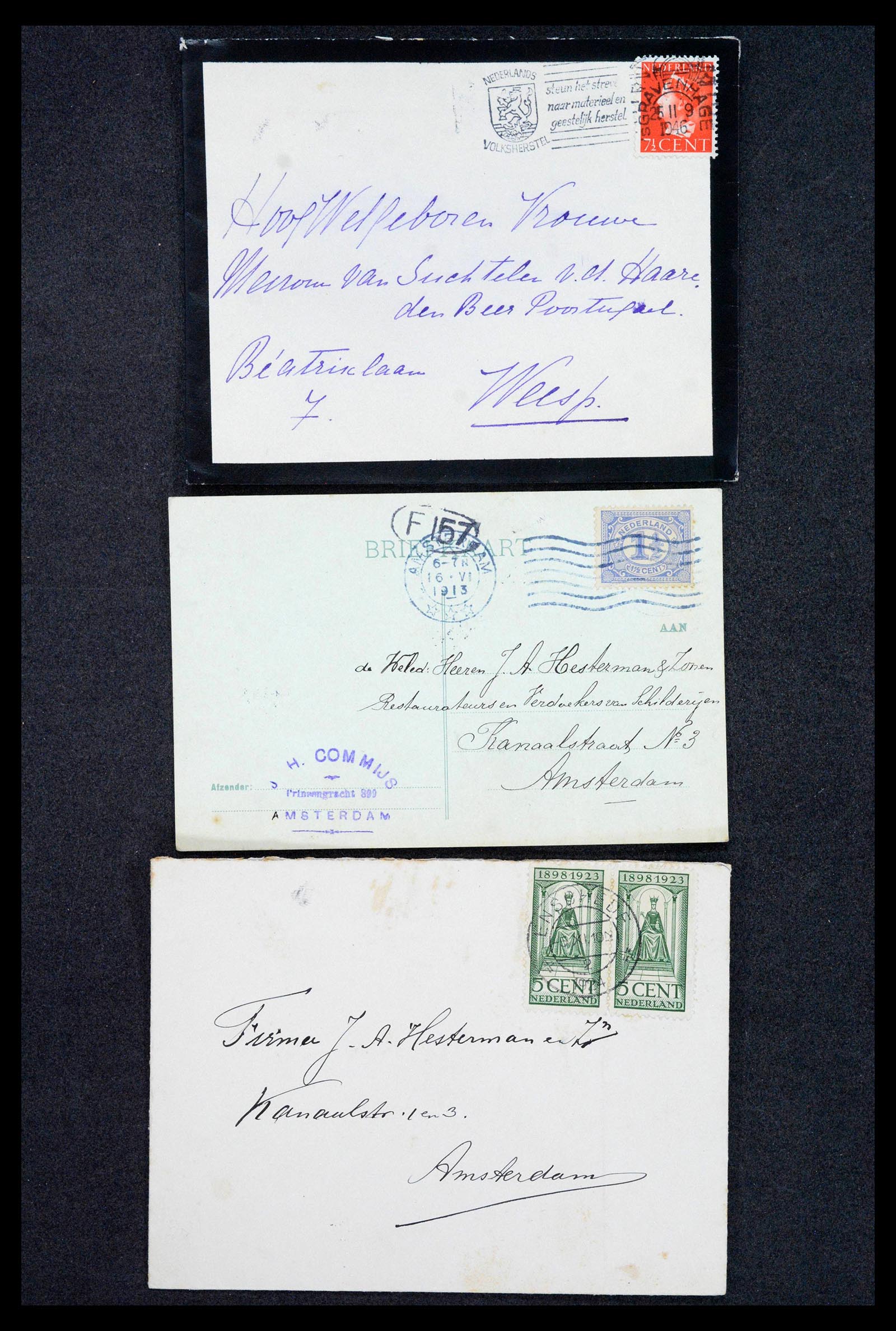 38779 0100 - Postzegelverzameling 38779 Nederland brieven 1872-1945.