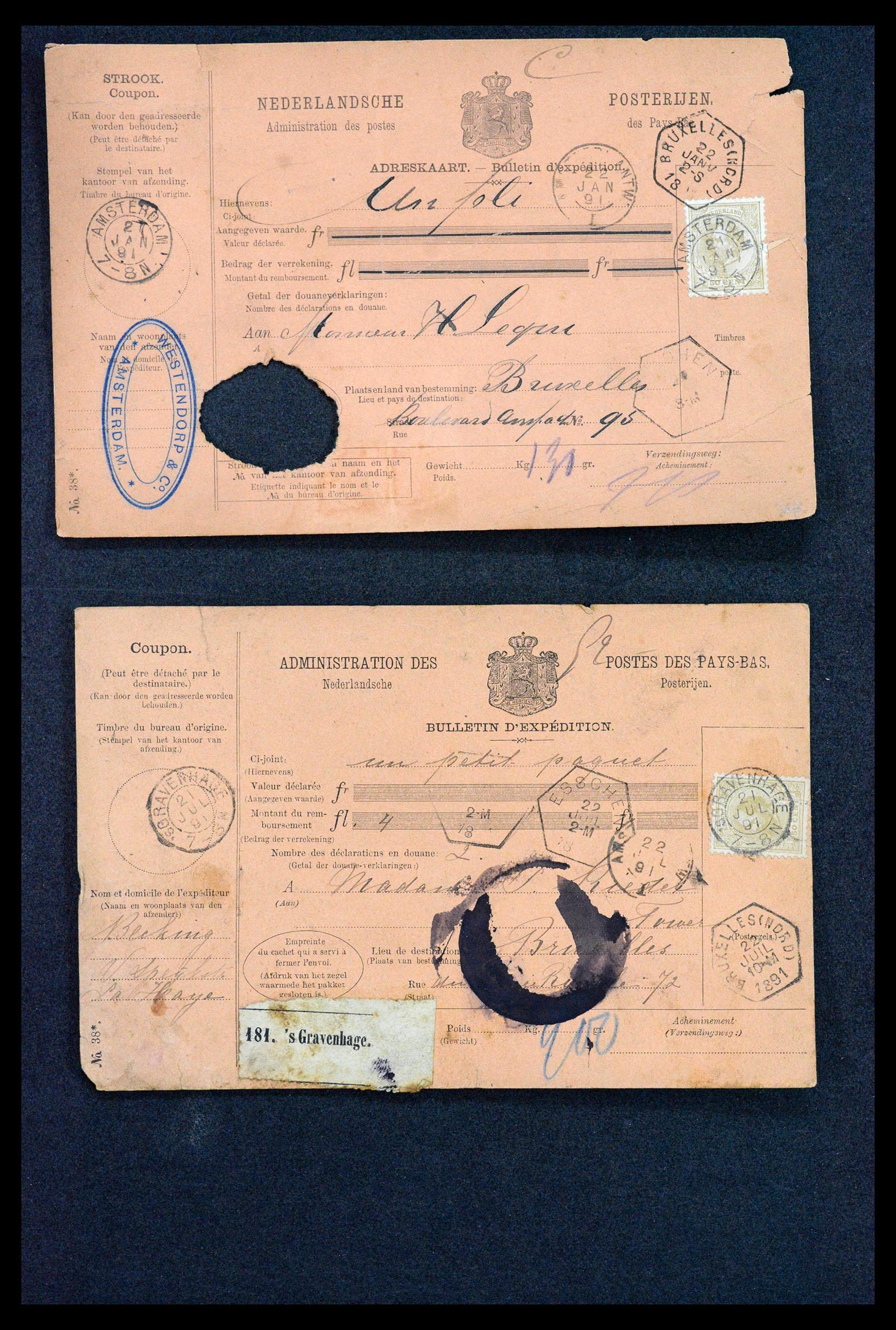 38779 0123 - Postzegelverzameling 38779 Nederland brieven 1872-1945.