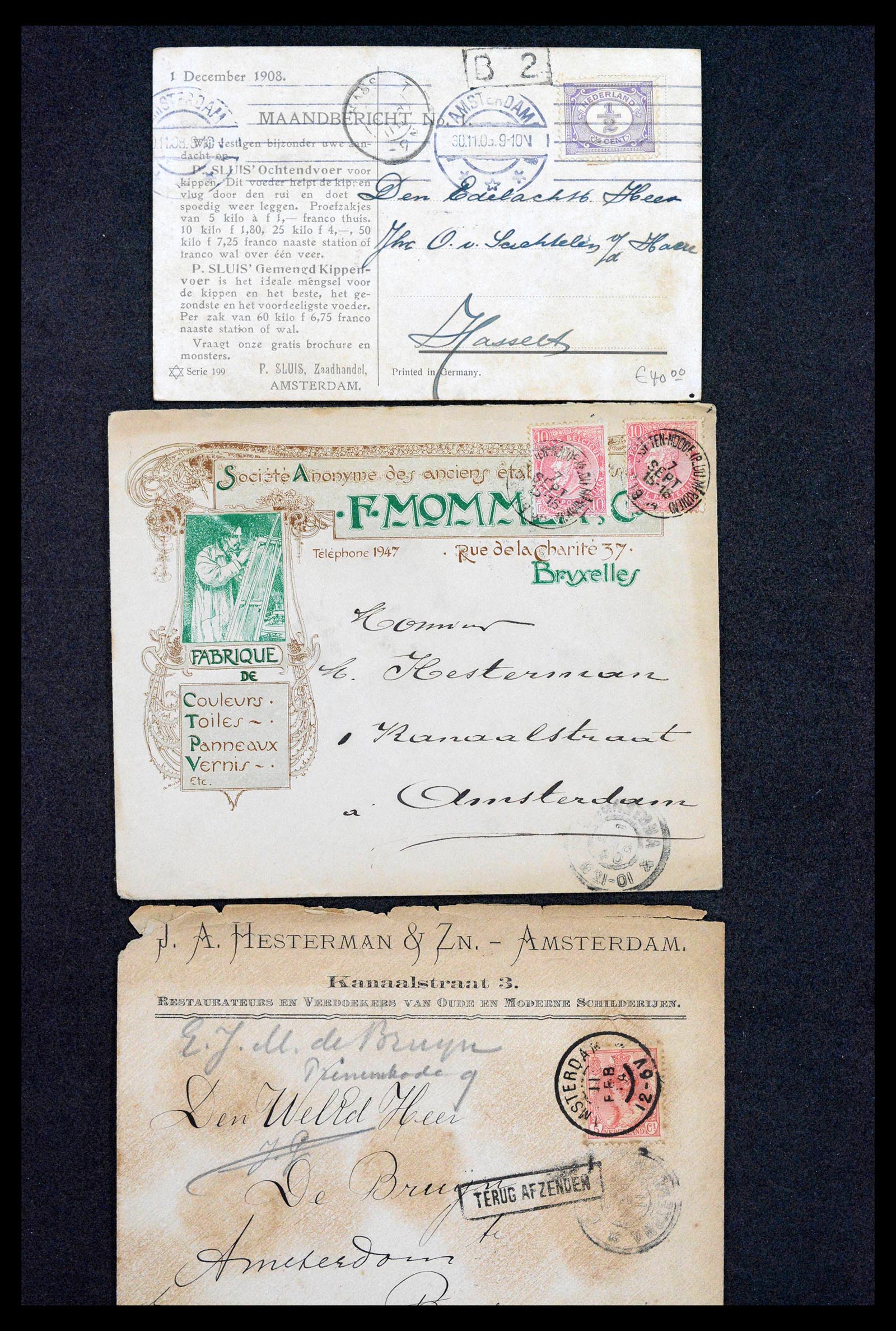 38779 0132 - Postzegelverzameling 38779 Nederland brieven 1872-1945.
