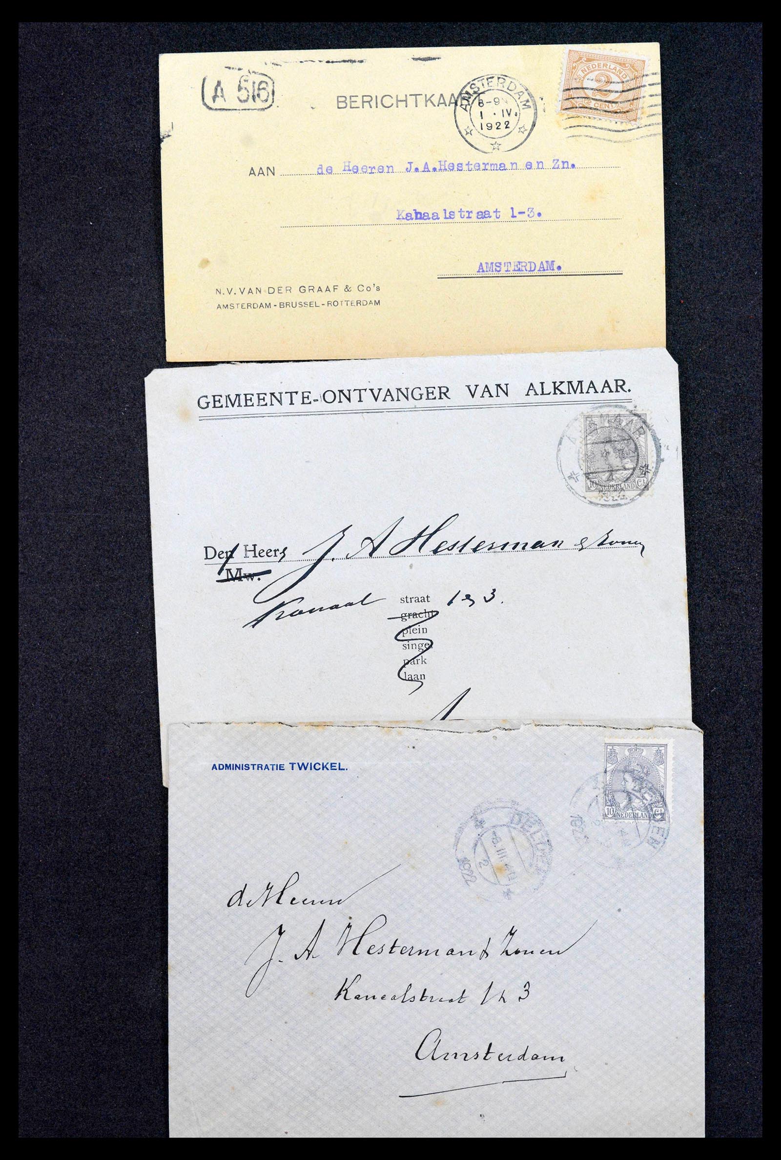 38779 0136 - Postzegelverzameling 38779 Nederland brieven 1872-1945.