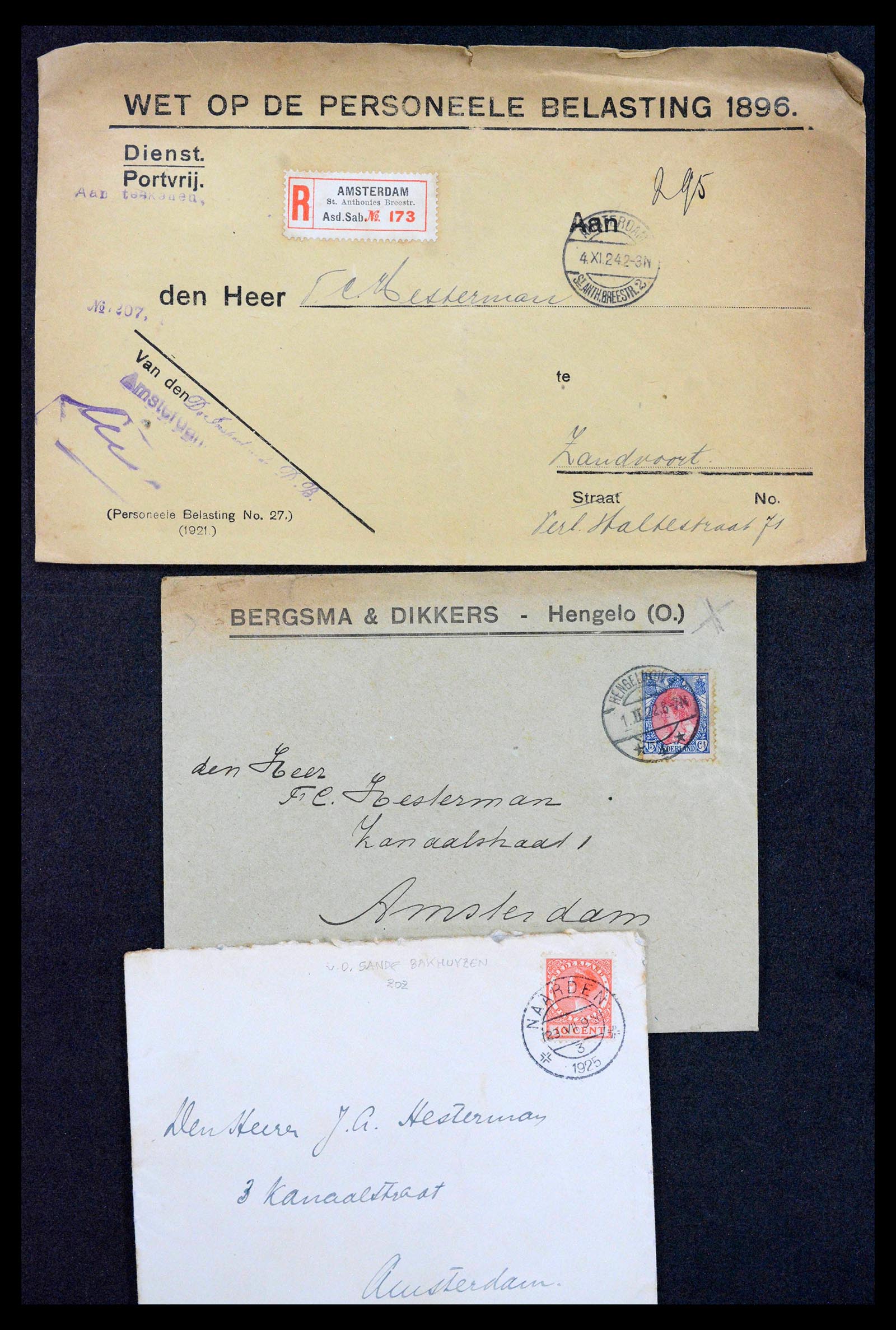 38779 0140 - Postzegelverzameling 38779 Nederland brieven 1872-1945.