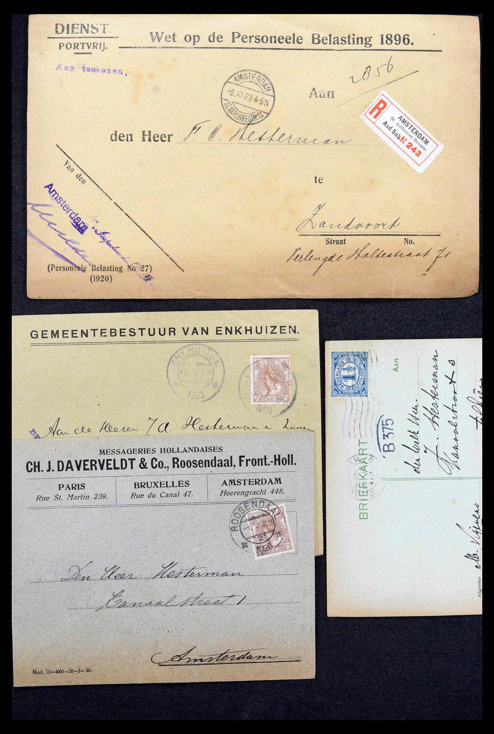 38779 0171 - Postzegelverzameling 38779 Nederland brieven 1872-1945.