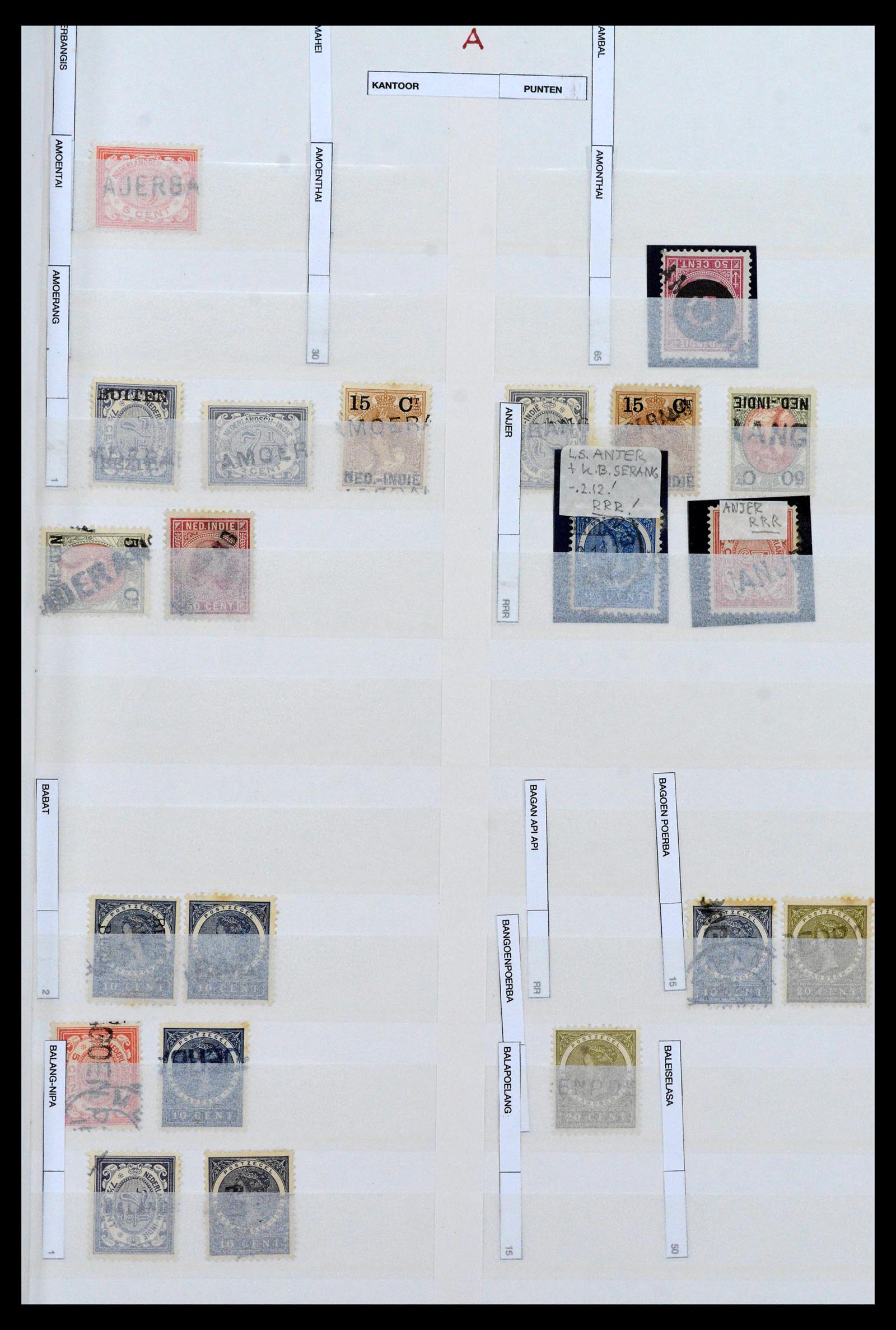 38784 0001 - Postzegelverzameling 38784 Nederlands Indië langstempels.