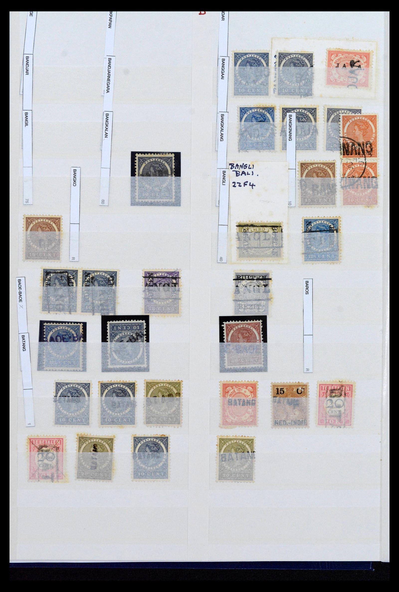 38784 0002 - Postzegelverzameling 38784 Nederlands Indië langstempels.