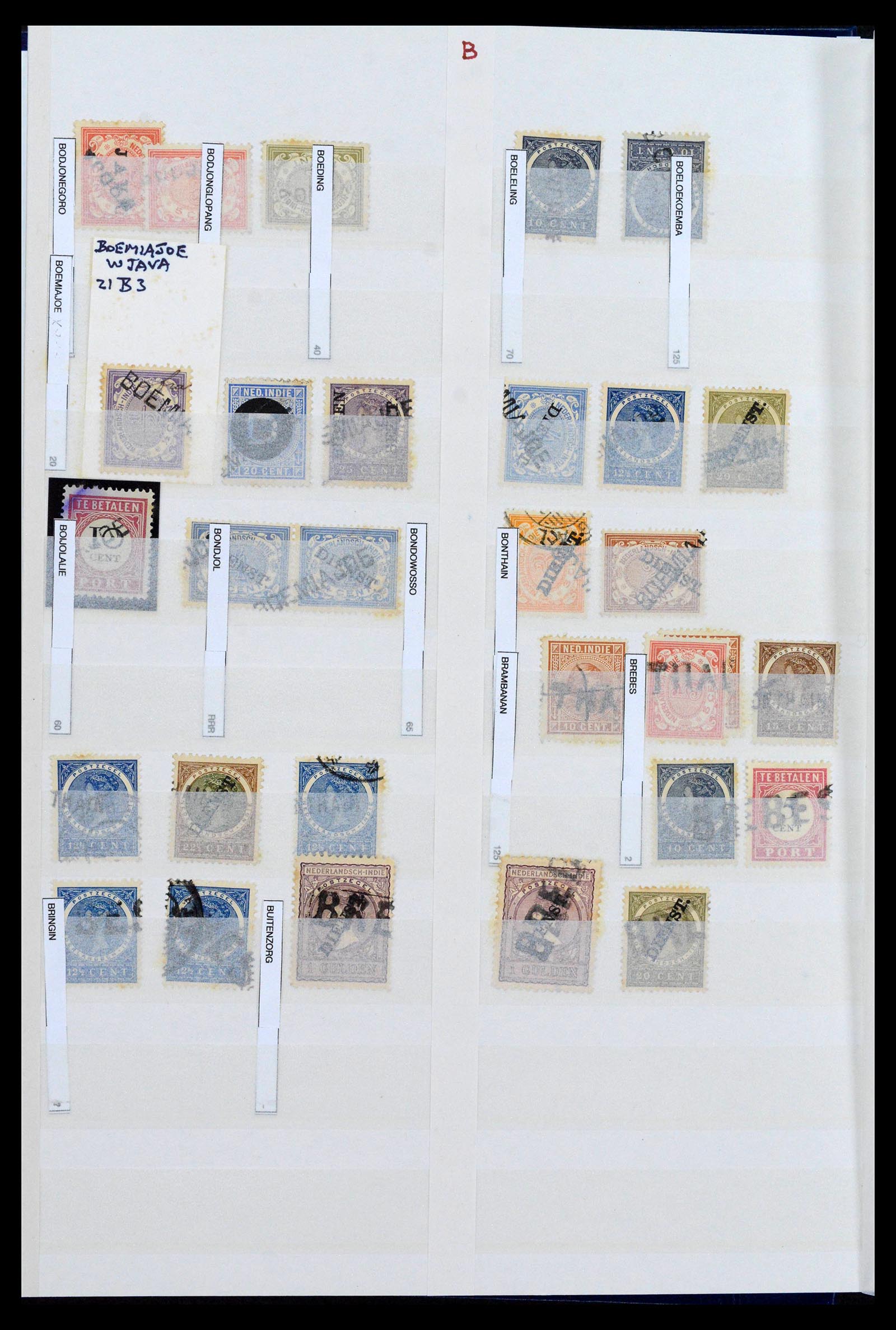 38784 0004 - Postzegelverzameling 38784 Nederlands Indië langstempels.