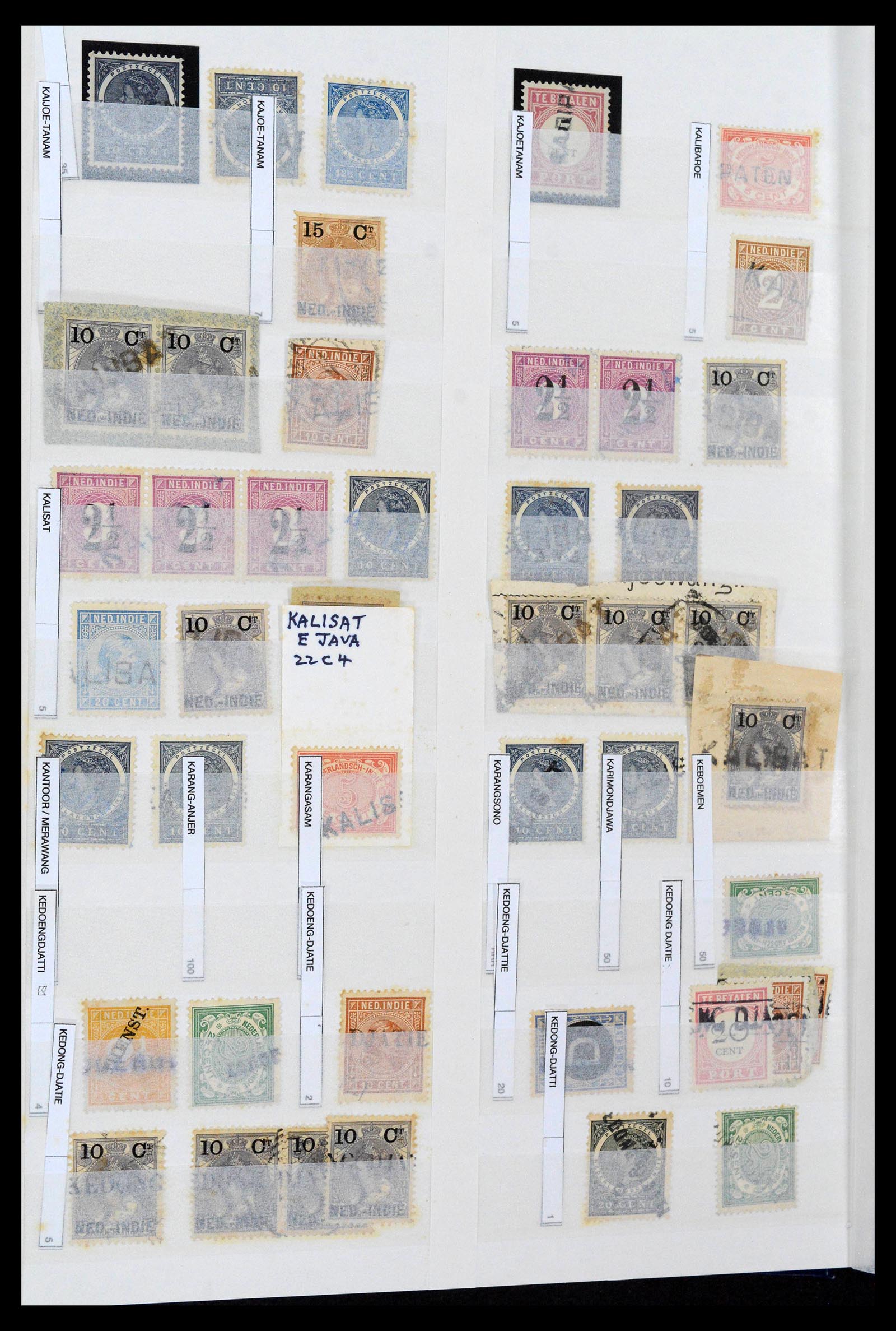 38784 0008 - Postzegelverzameling 38784 Nederlands Indië langstempels.