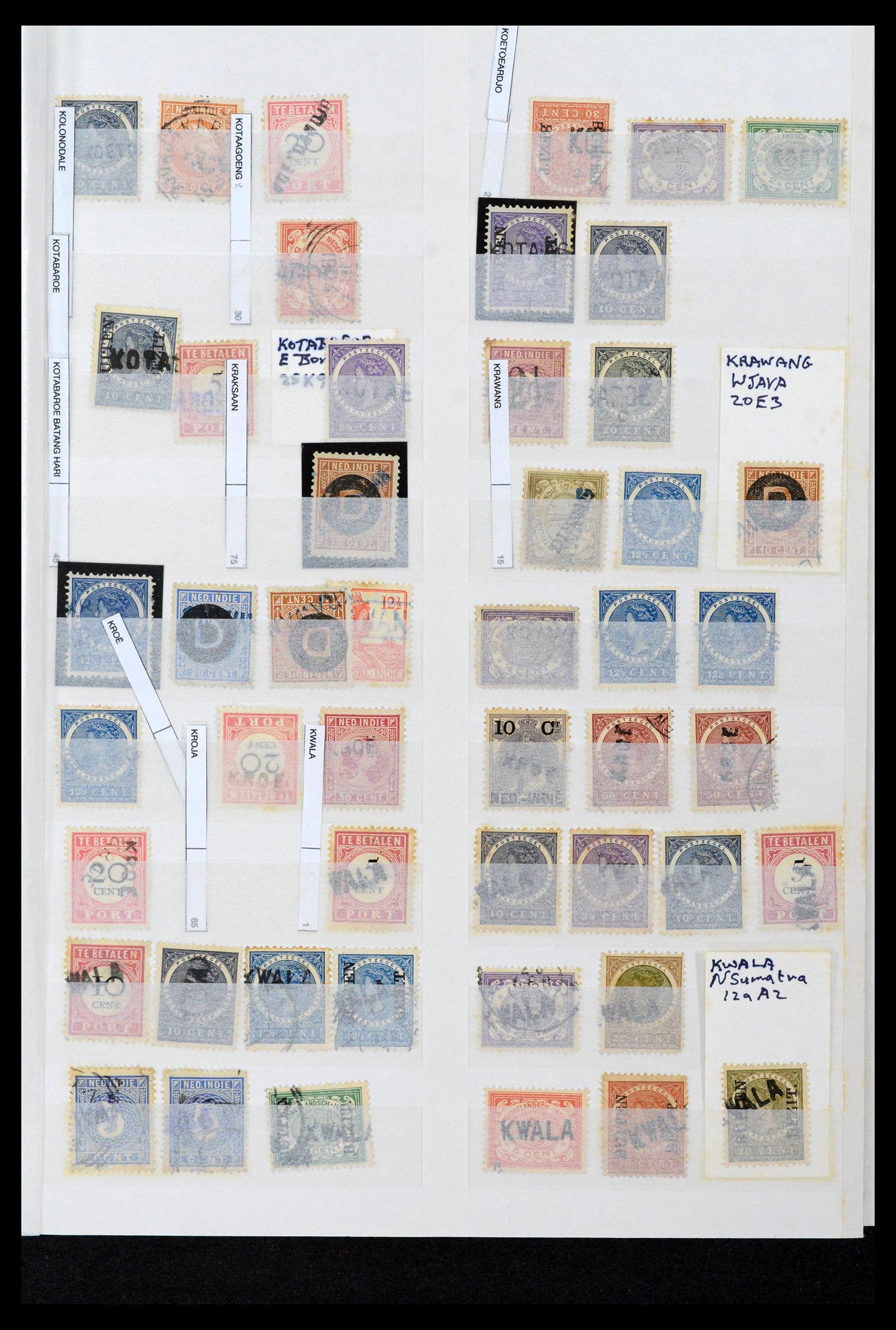38784 0011 - Postzegelverzameling 38784 Nederlands Indië langstempels.