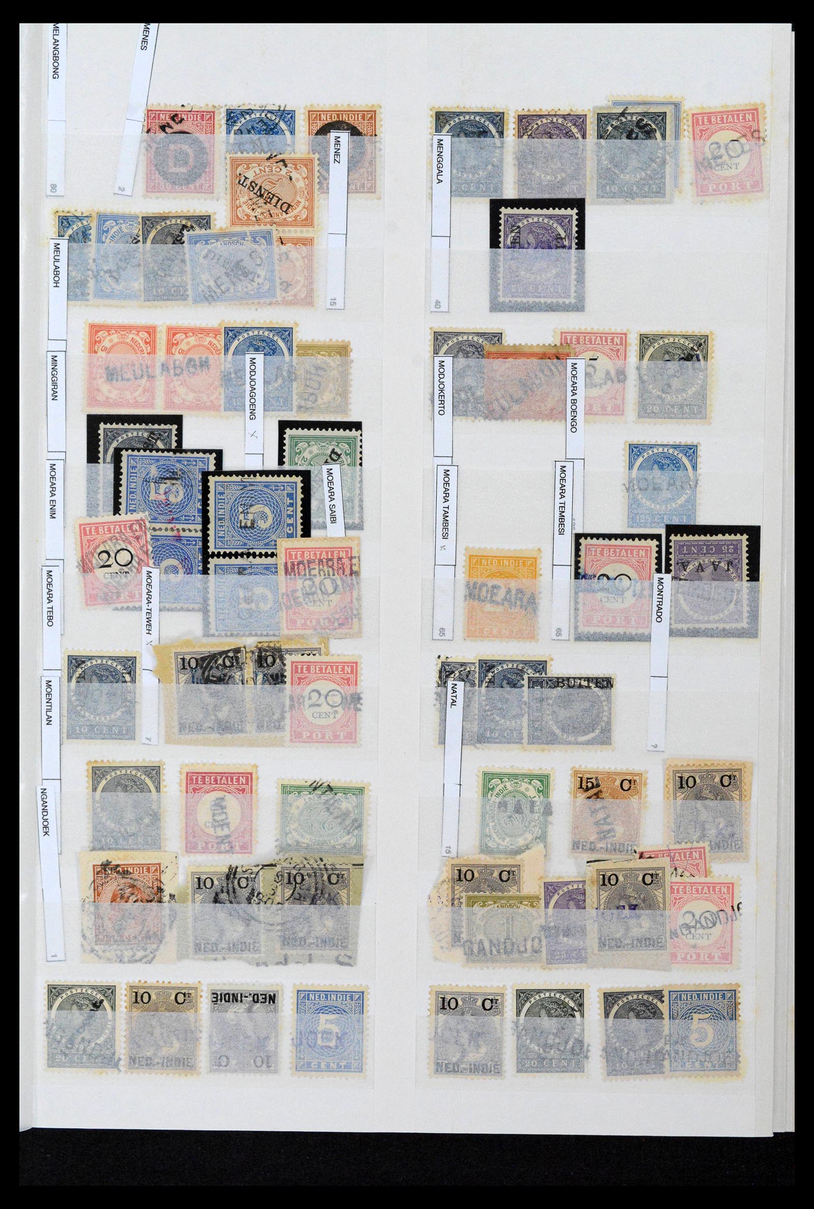 38784 0015 - Postzegelverzameling 38784 Nederlands Indië langstempels.