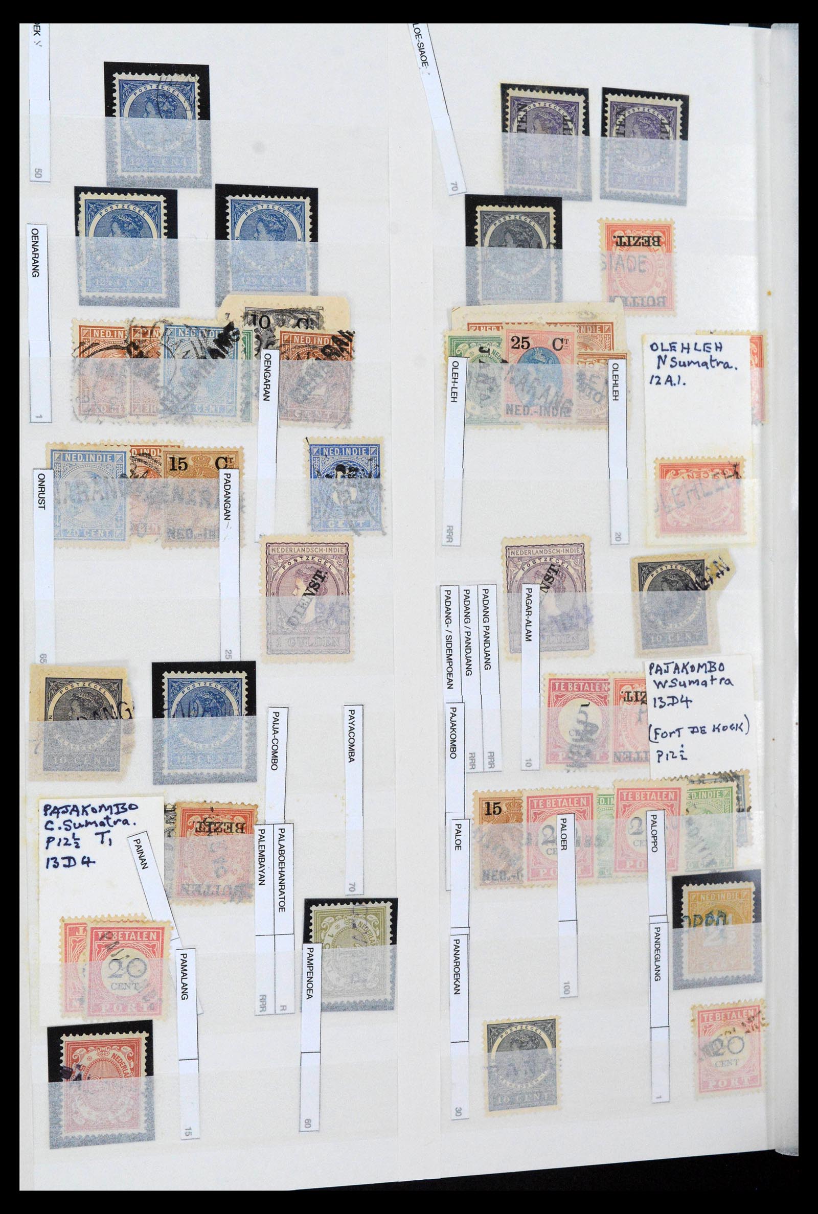 38784 0016 - Postzegelverzameling 38784 Nederlands Indië langstempels.