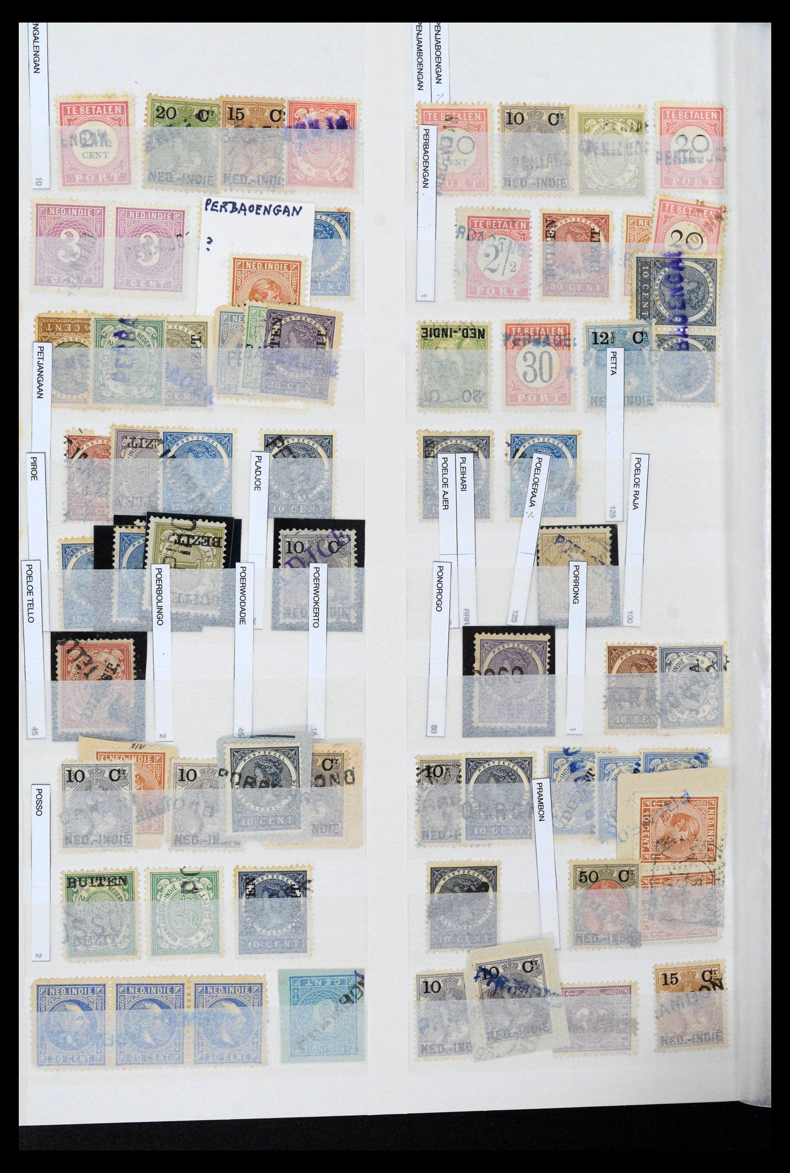 38784 0018 - Postzegelverzameling 38784 Nederlands Indië langstempels.