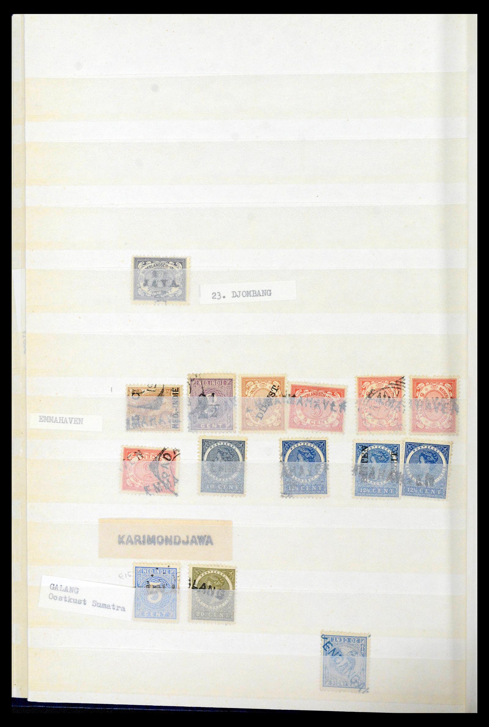 38784 0042 - Postzegelverzameling 38784 Nederlands Indië langstempels.