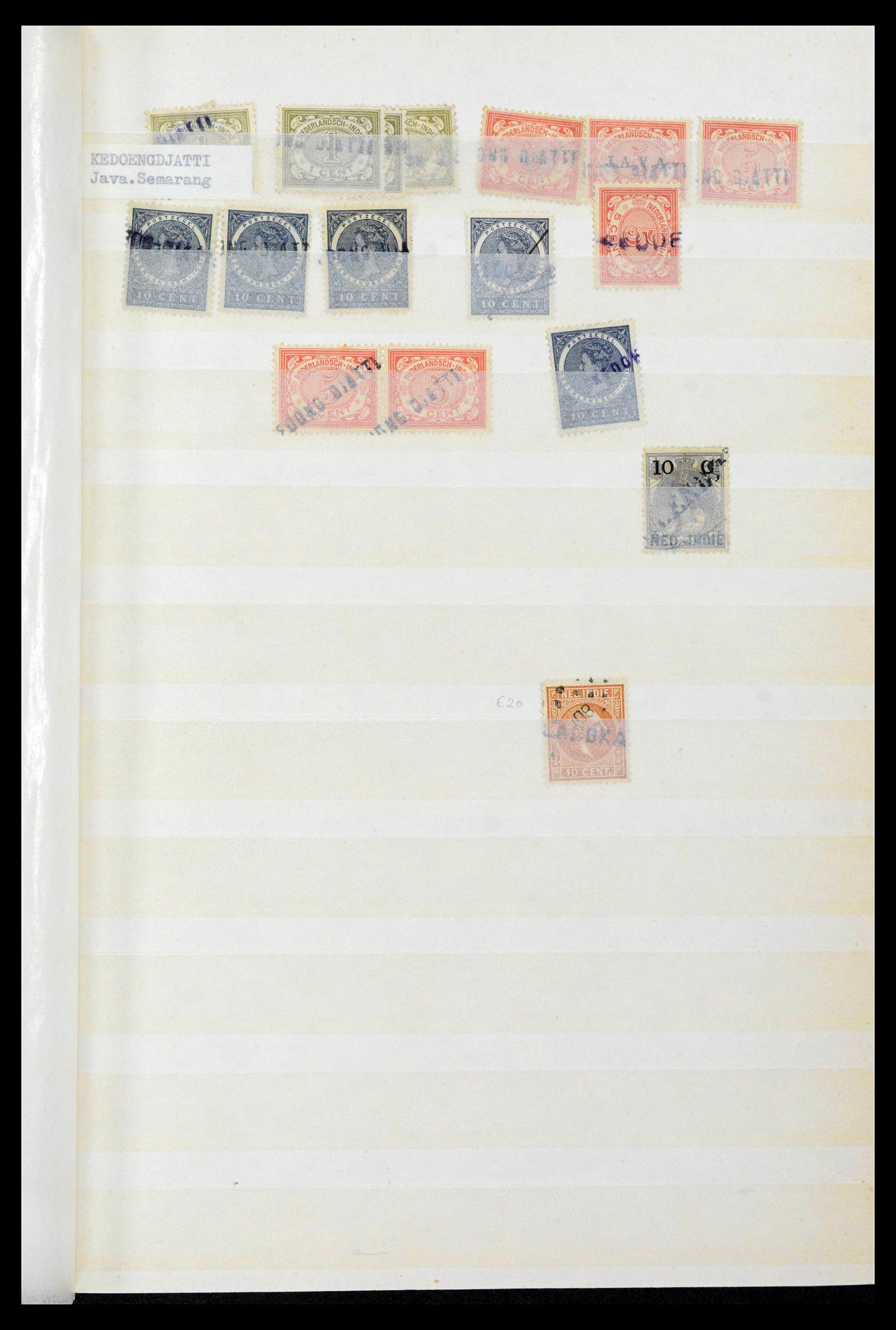 38784 0043 - Postzegelverzameling 38784 Nederlands Indië langstempels.