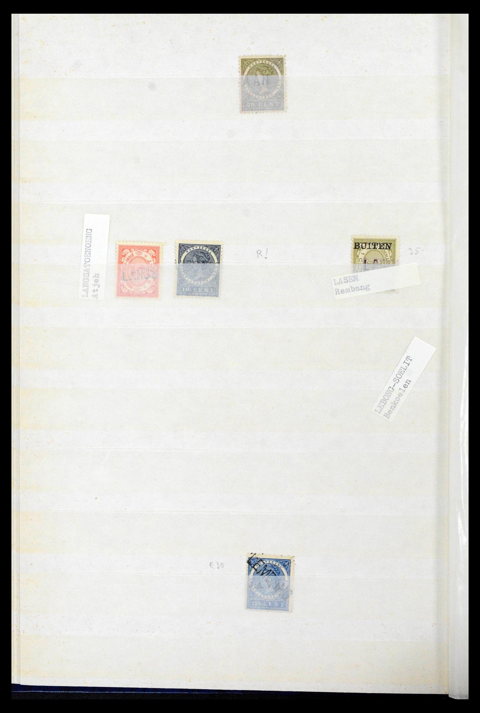 38784 0046 - Postzegelverzameling 38784 Nederlands Indië langstempels.
