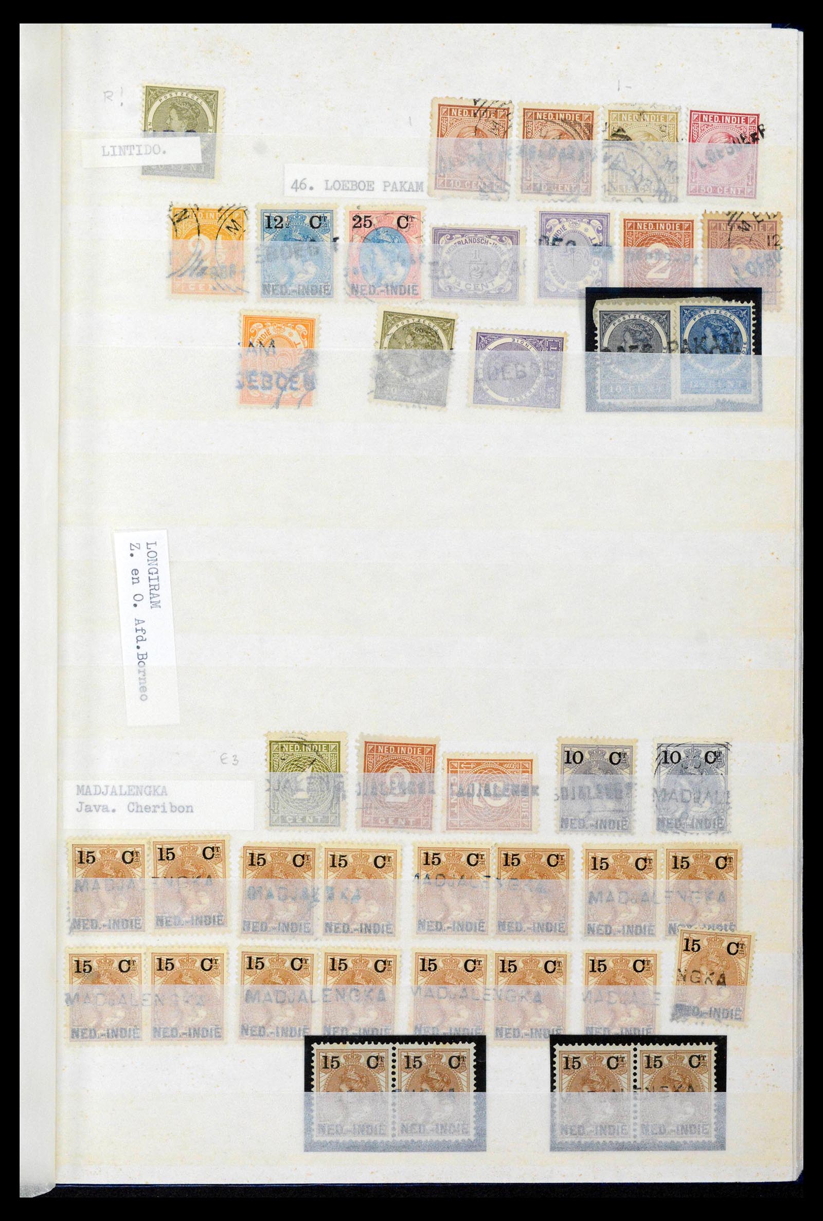 38784 0047 - Postzegelverzameling 38784 Nederlands Indië langstempels.
