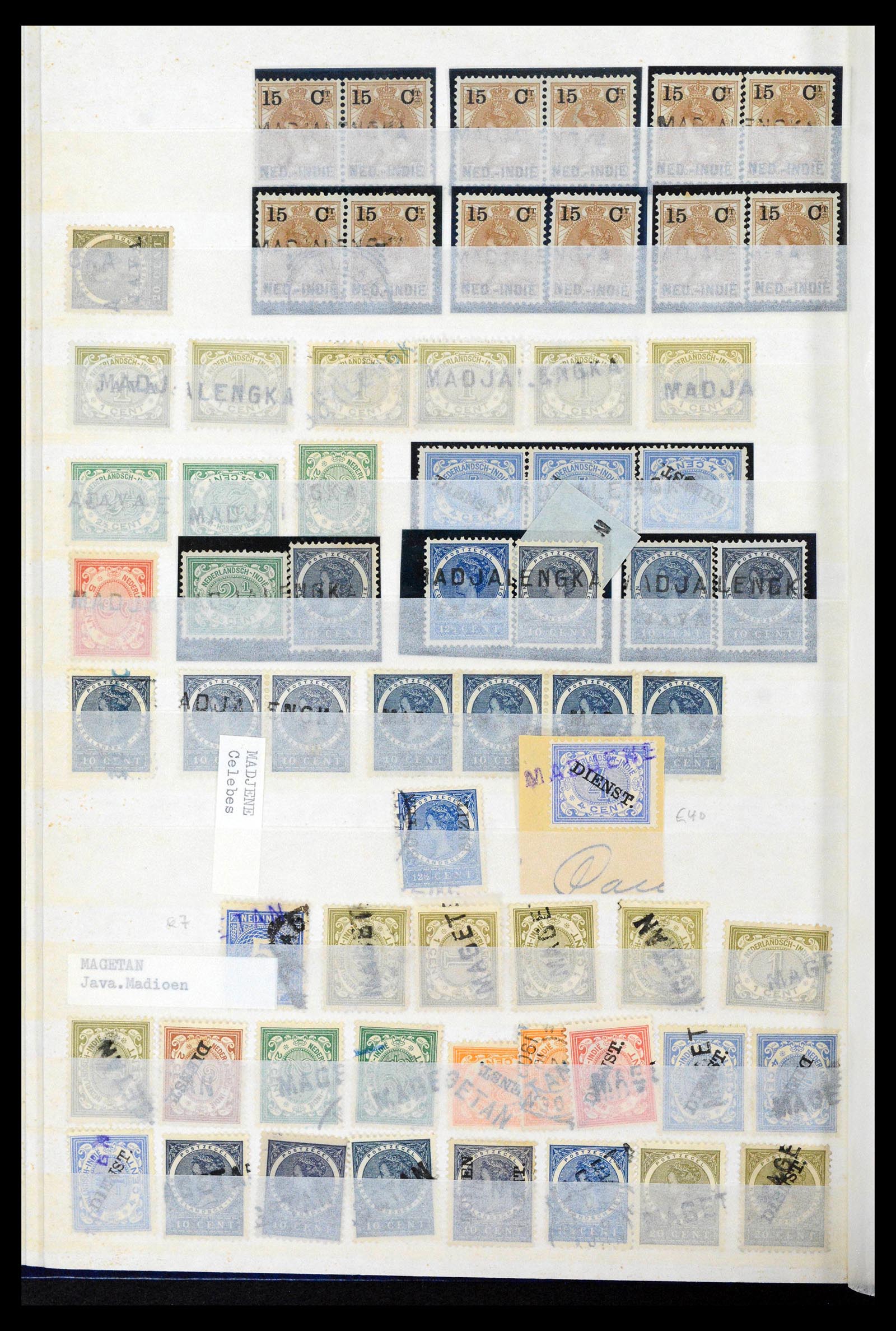 38784 0048 - Postzegelverzameling 38784 Nederlands Indië langstempels.