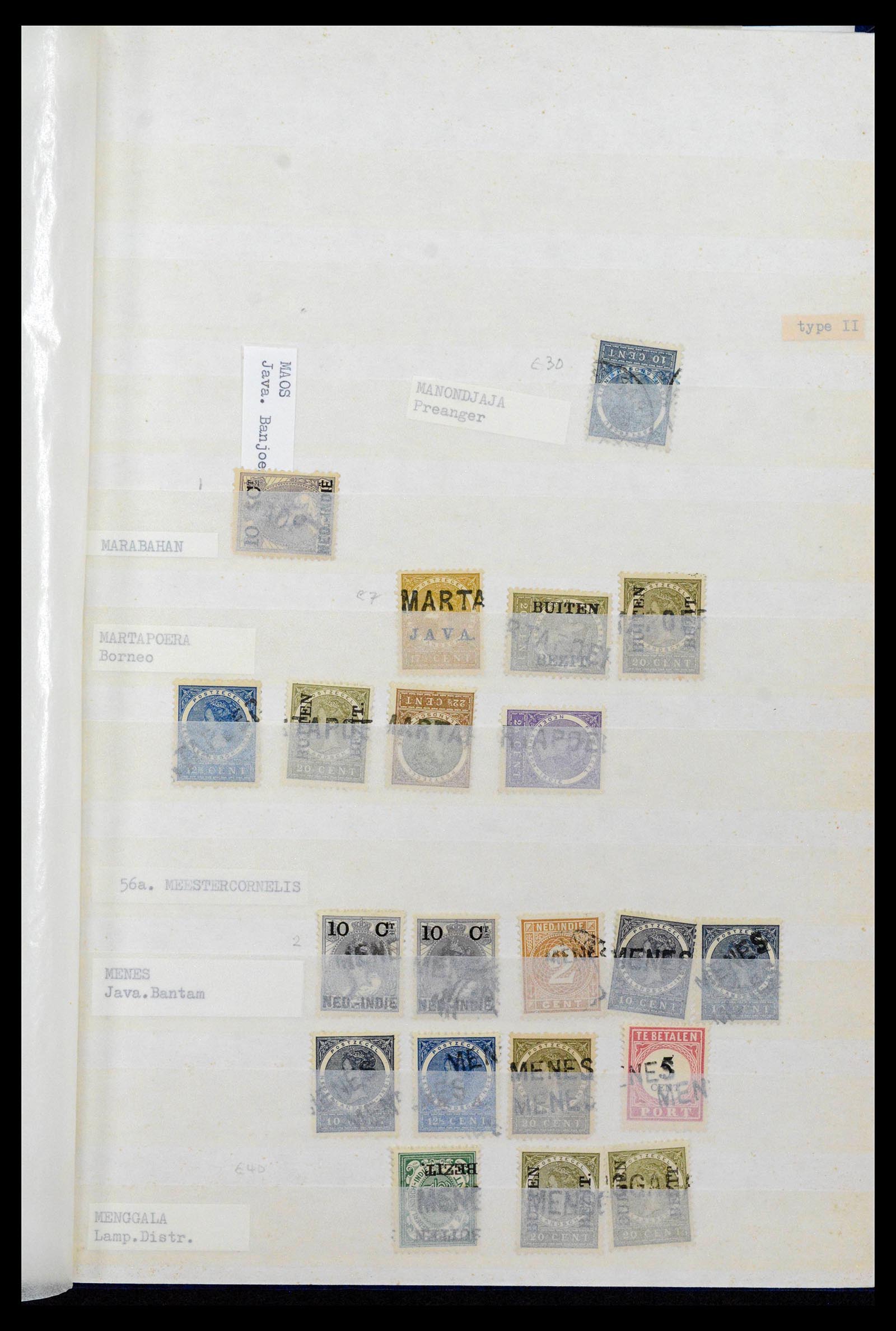 38784 0049 - Postzegelverzameling 38784 Nederlands Indië langstempels.