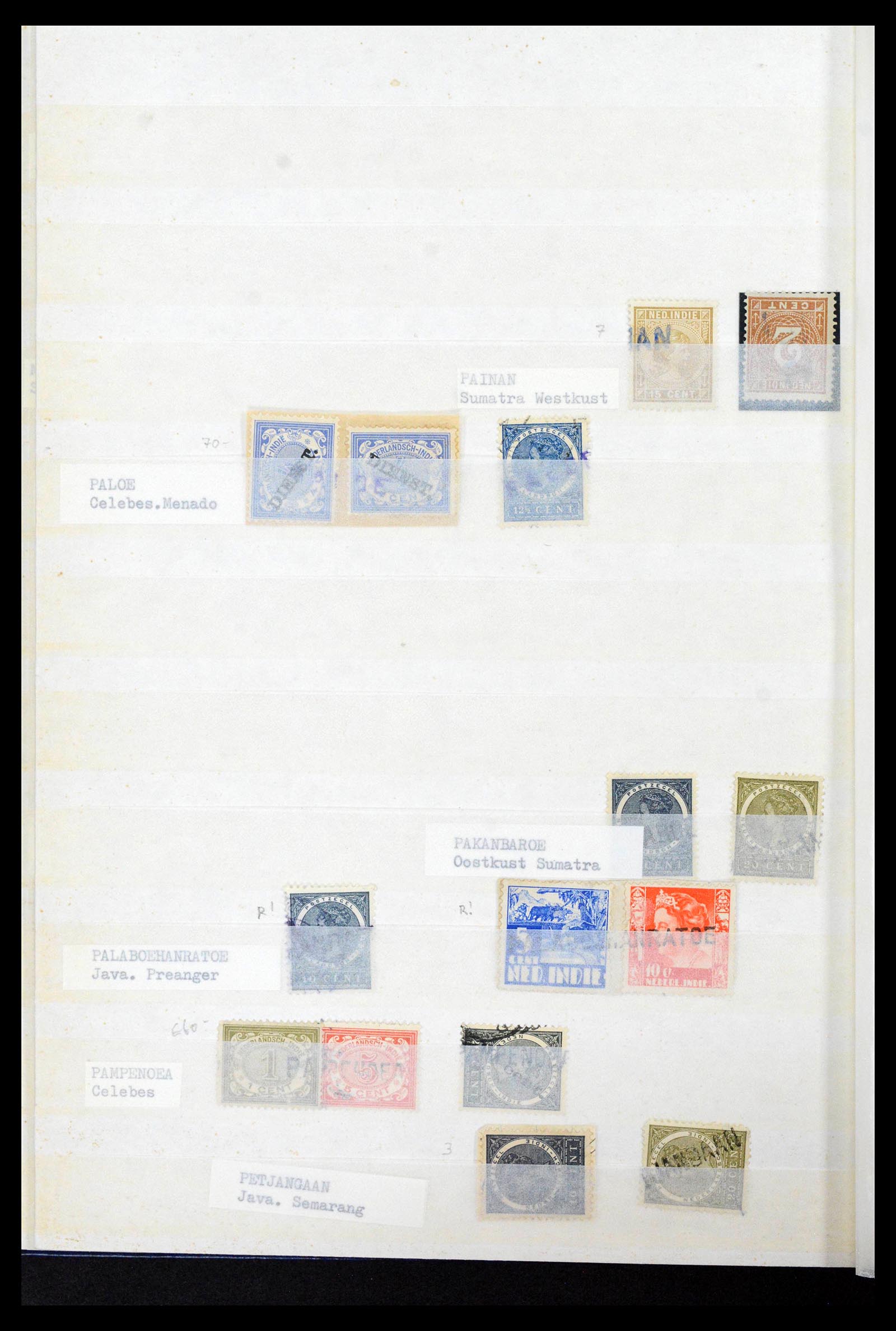 38784 0052 - Postzegelverzameling 38784 Nederlands Indië langstempels.