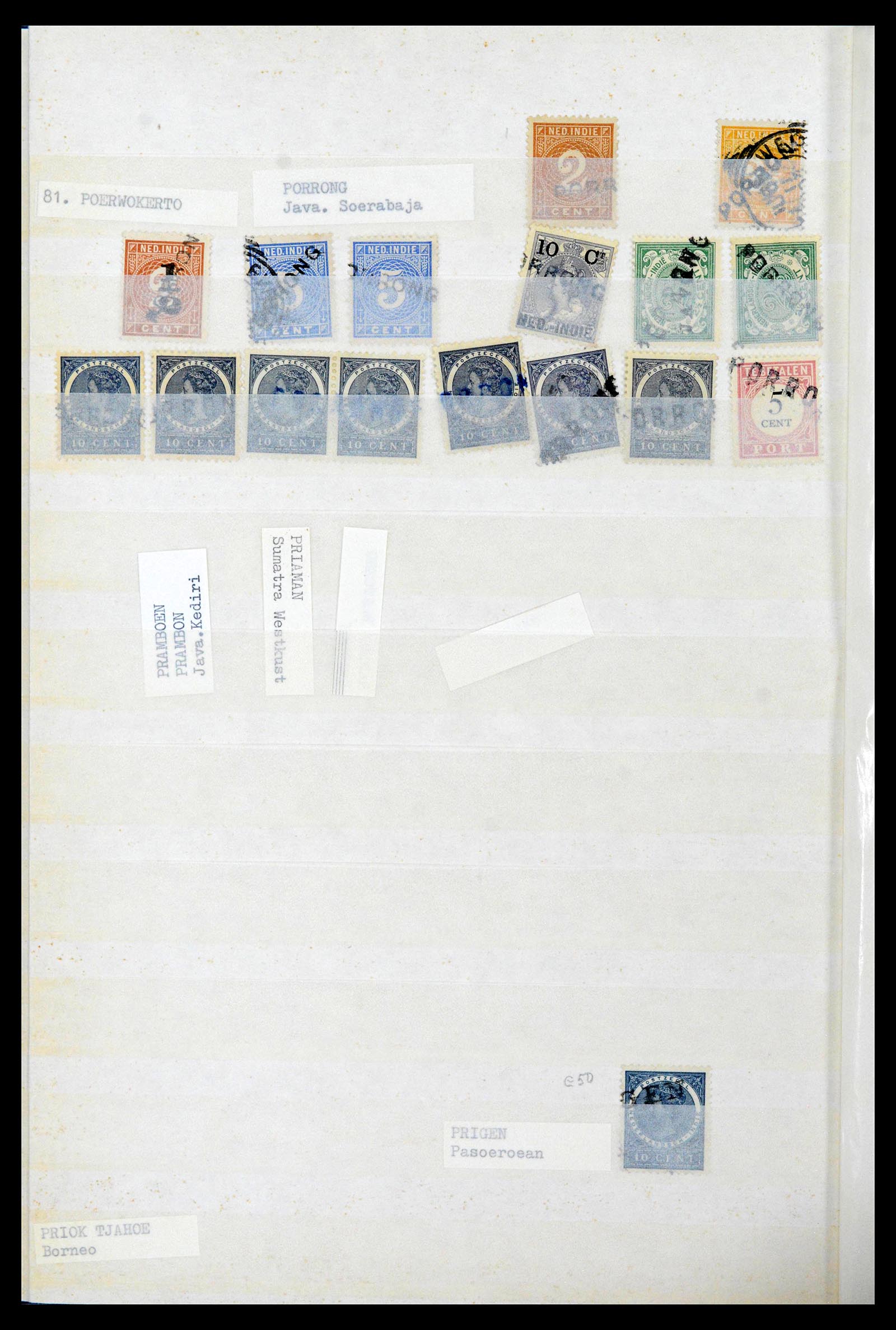 38784 0054 - Postzegelverzameling 38784 Nederlands Indië langstempels.