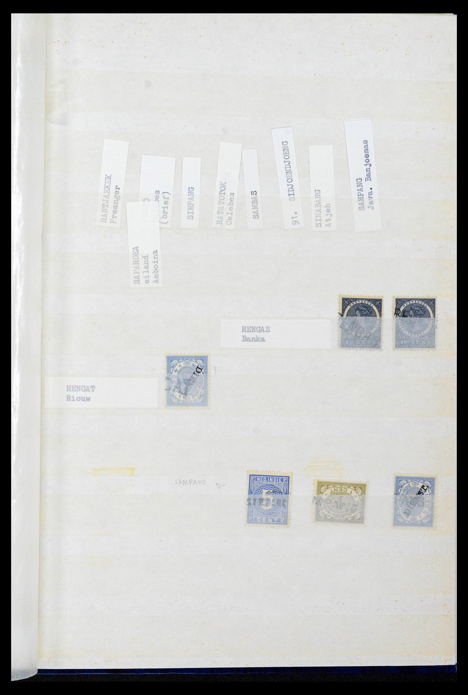38784 0055 - Postzegelverzameling 38784 Nederlands Indië langstempels.