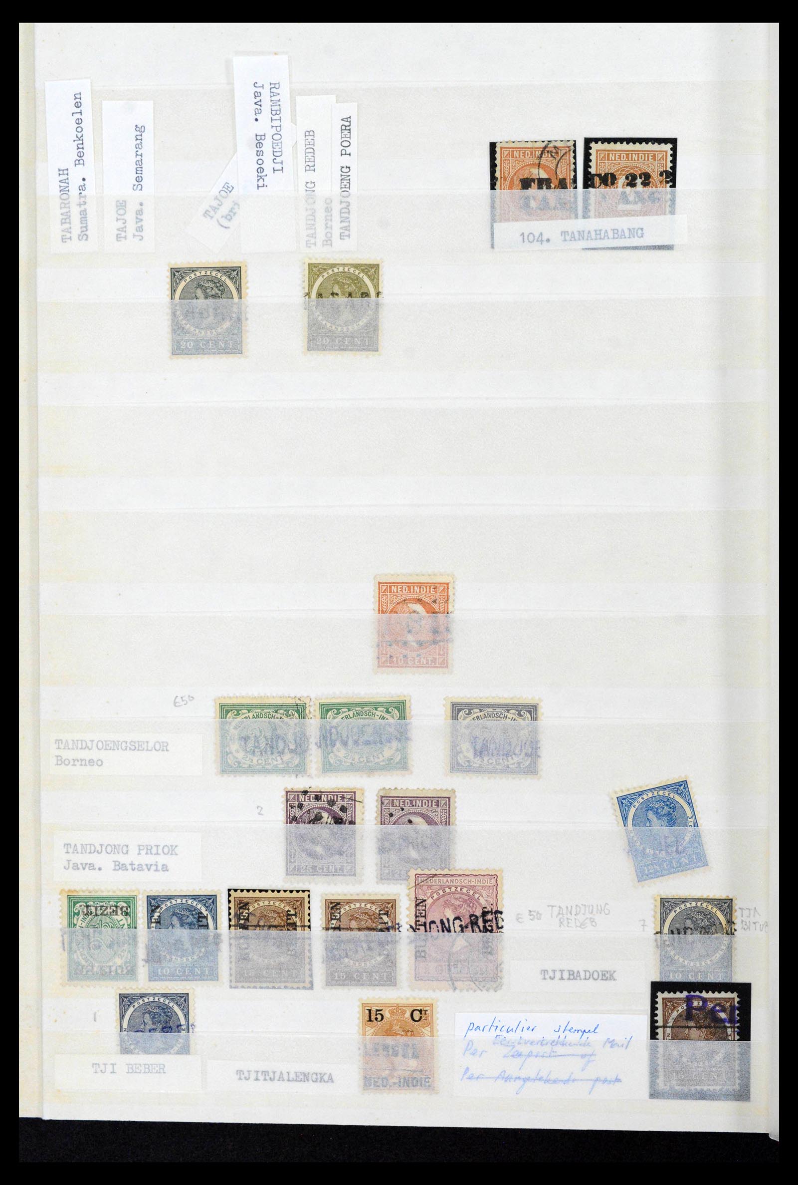 38784 0057 - Postzegelverzameling 38784 Nederlands Indië langstempels.