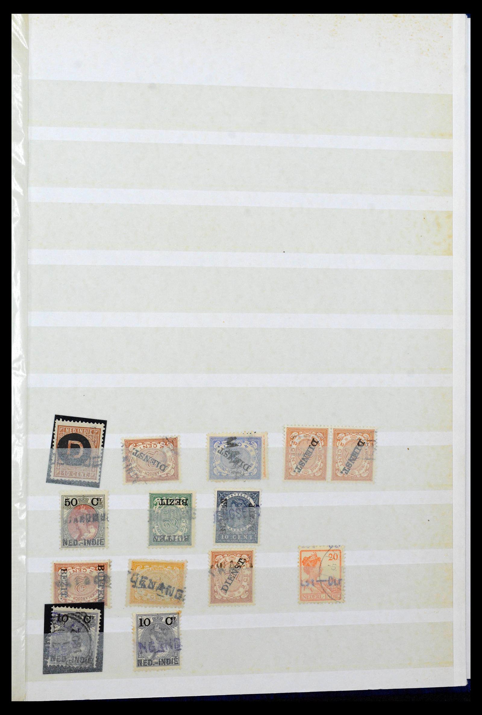 38784 0058 - Postzegelverzameling 38784 Nederlands Indië langstempels.