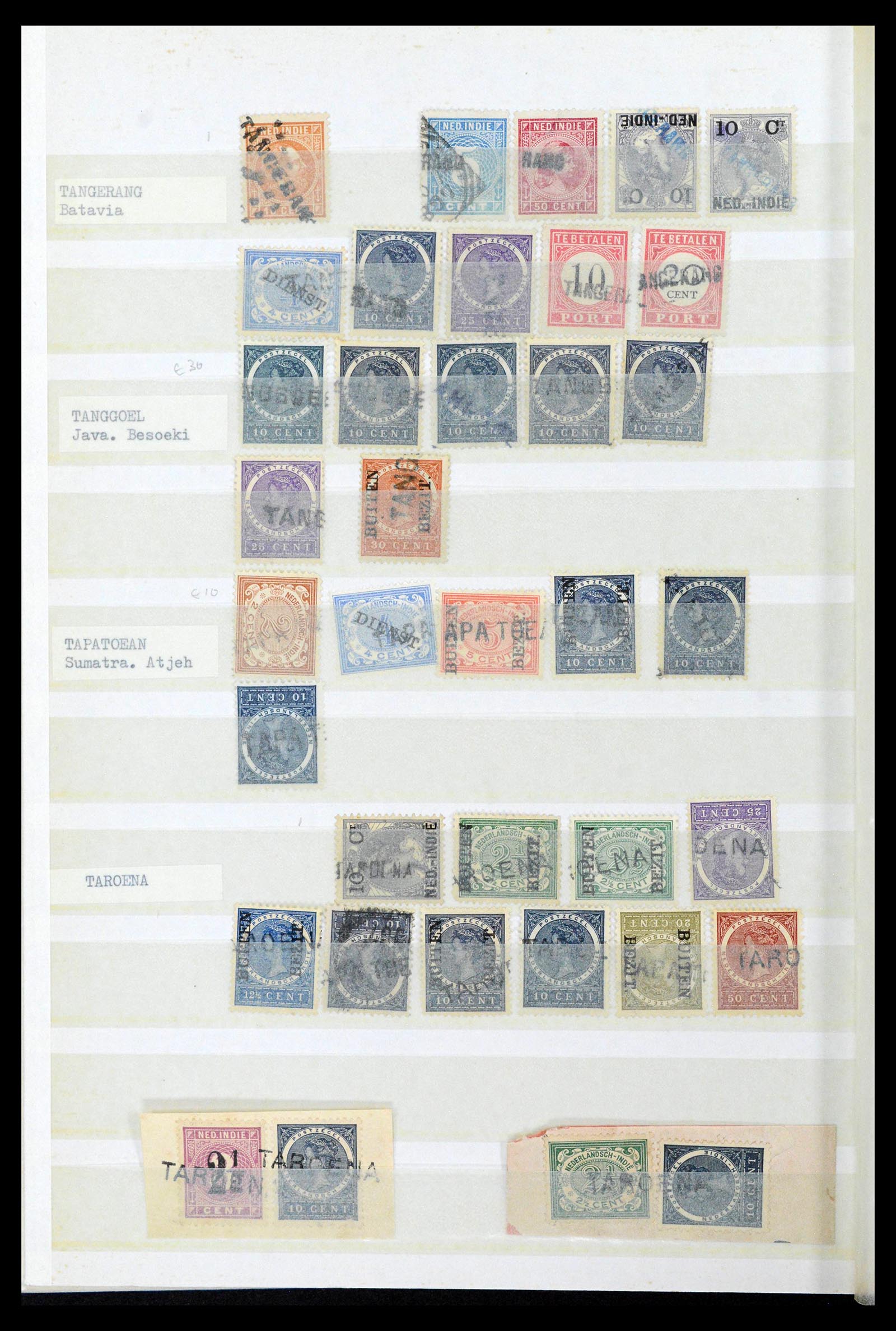 38784 0059 - Postzegelverzameling 38784 Nederlands Indië langstempels.