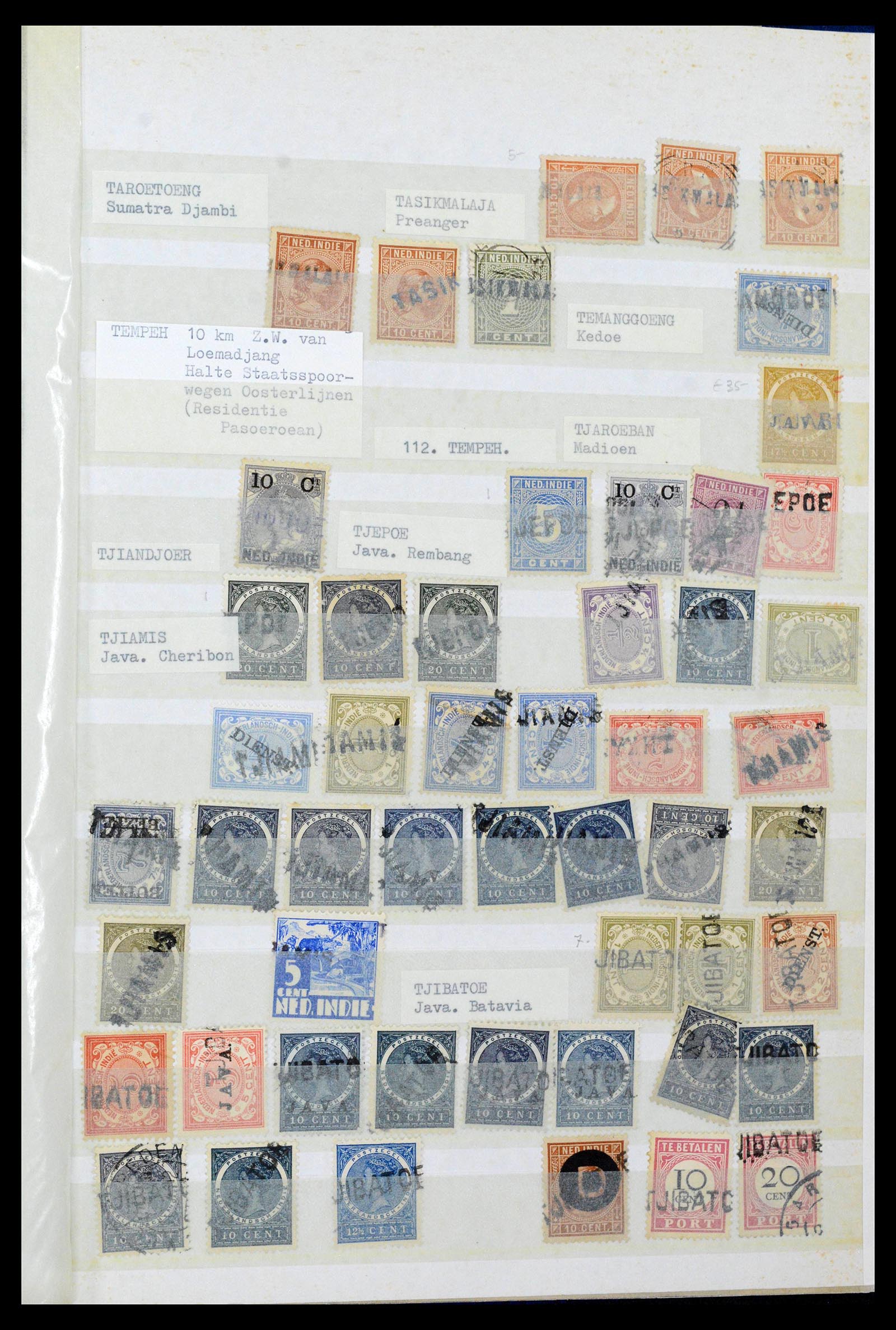 38784 0060 - Postzegelverzameling 38784 Nederlands Indië langstempels.