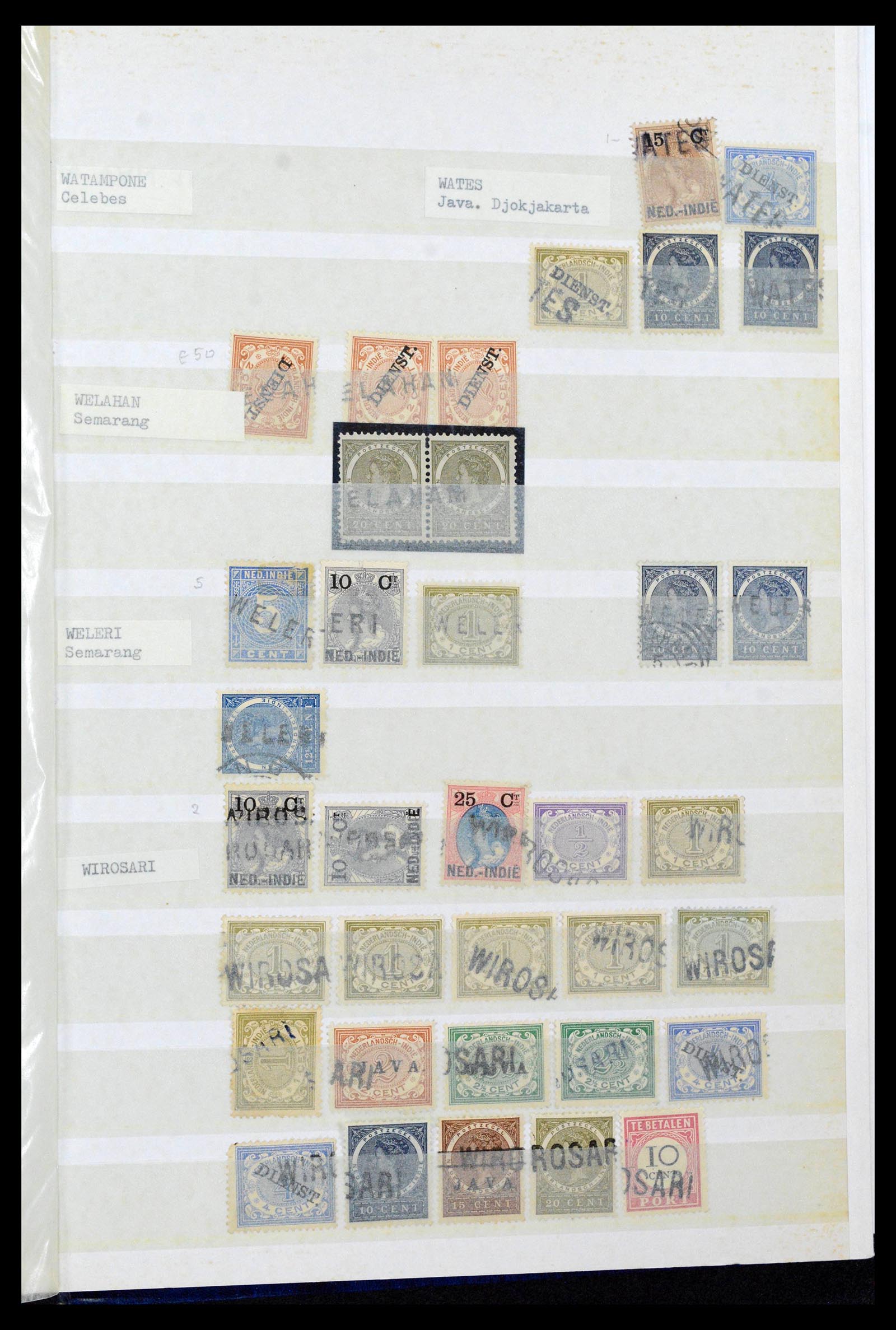 38784 0064 - Postzegelverzameling 38784 Nederlands Indië langstempels.