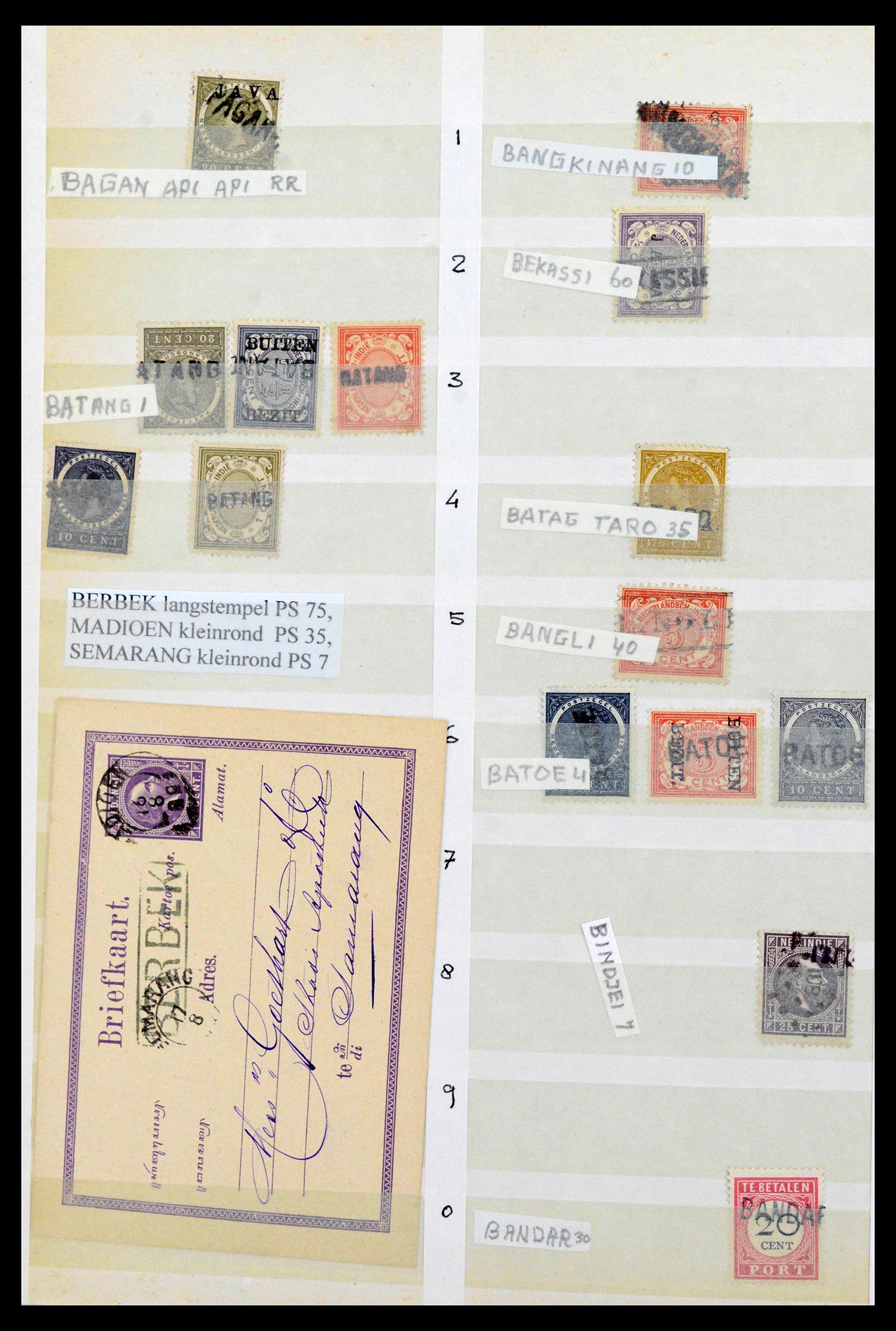 38784 0067 - Postzegelverzameling 38784 Nederlands Indië langstempels.